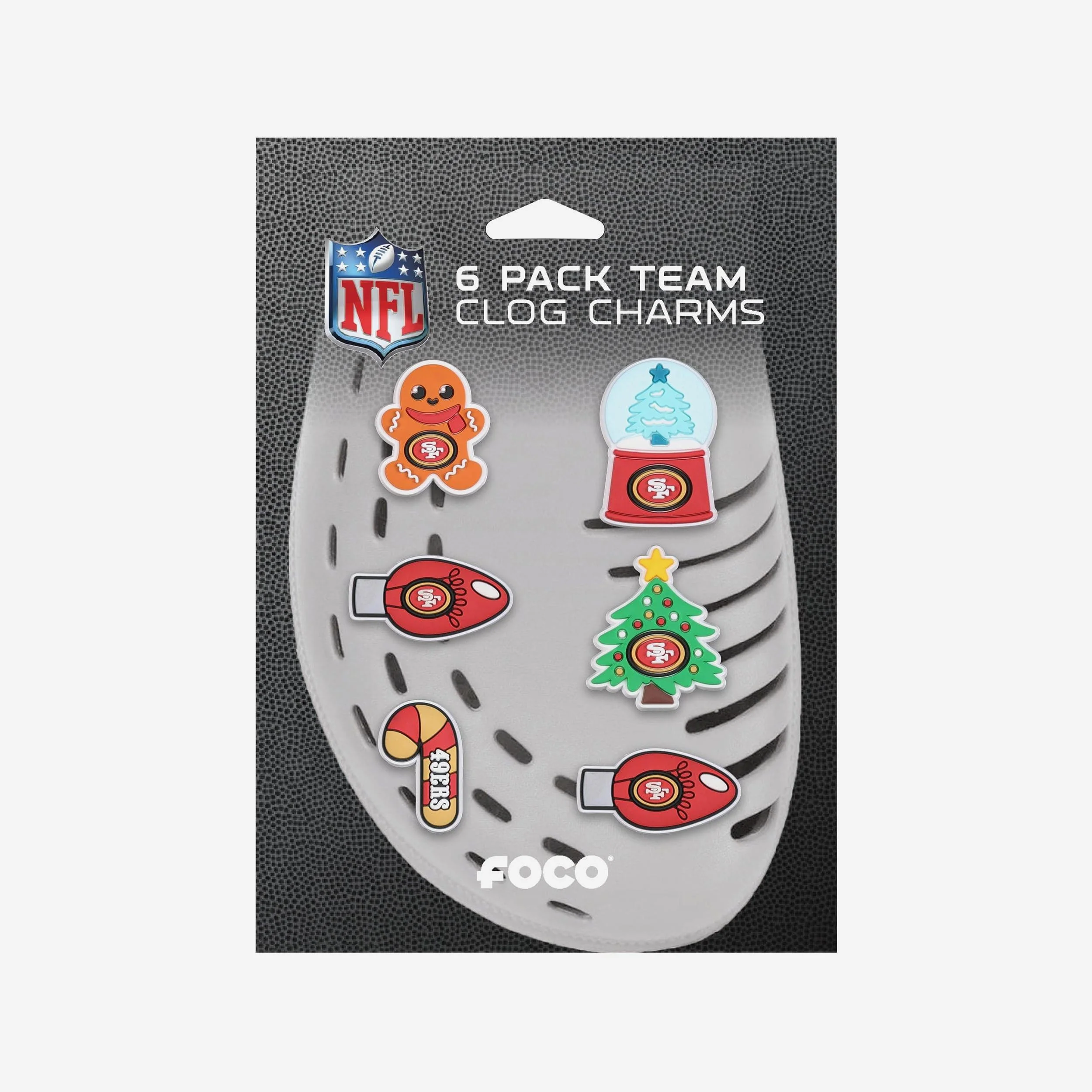San Francisco 49ers 6 Pack Holiday Team Clog Charms - Image 5