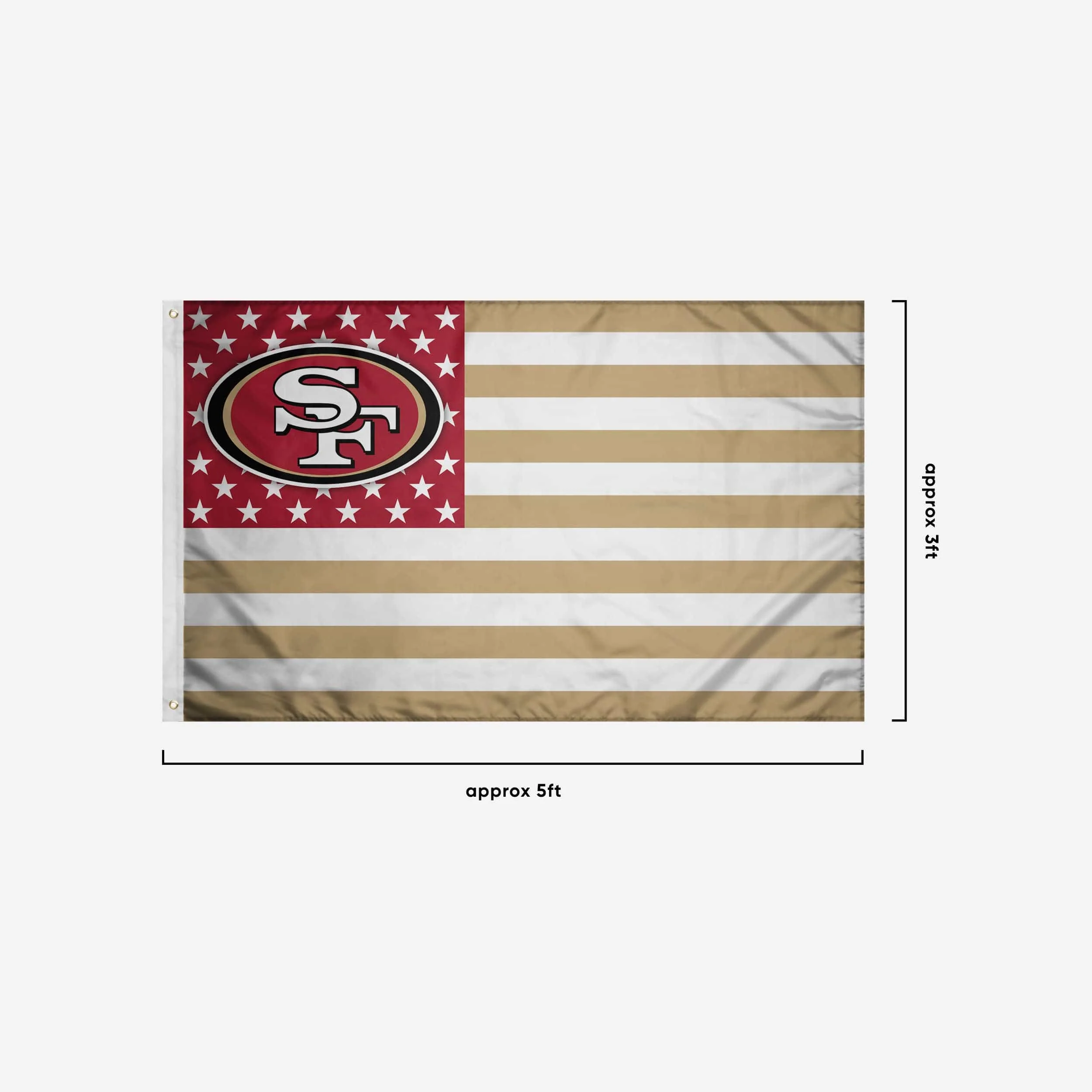 San Francisco 49ers American Stars Horizontal Flag - Image 3