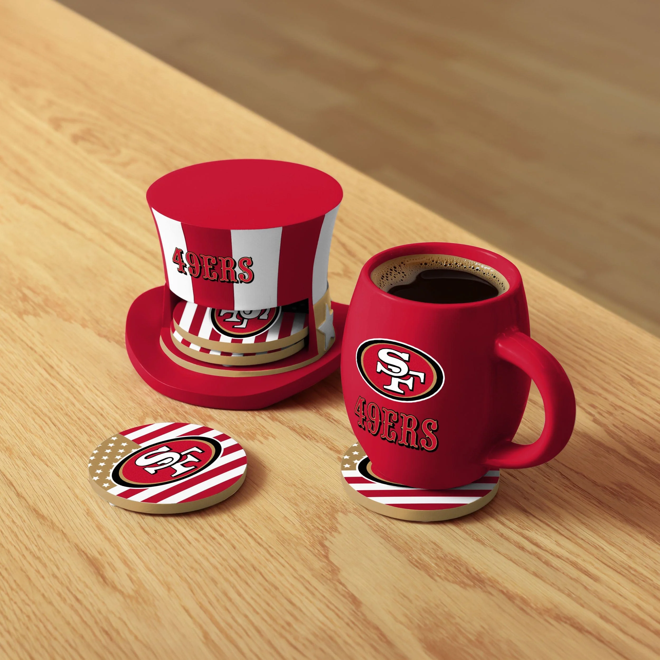 San Francisco 49ers Americana Resin Coaster Set - Image 2