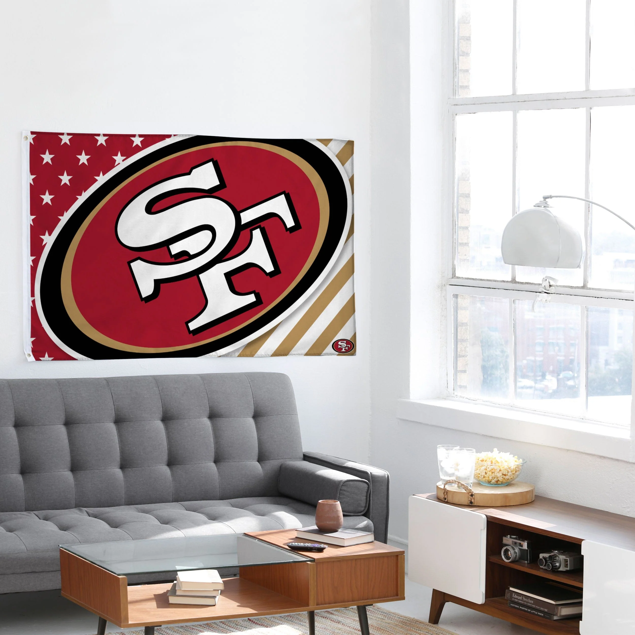 San Francisco 49ers Big Logo Americana Horizontal Flag - Image 4