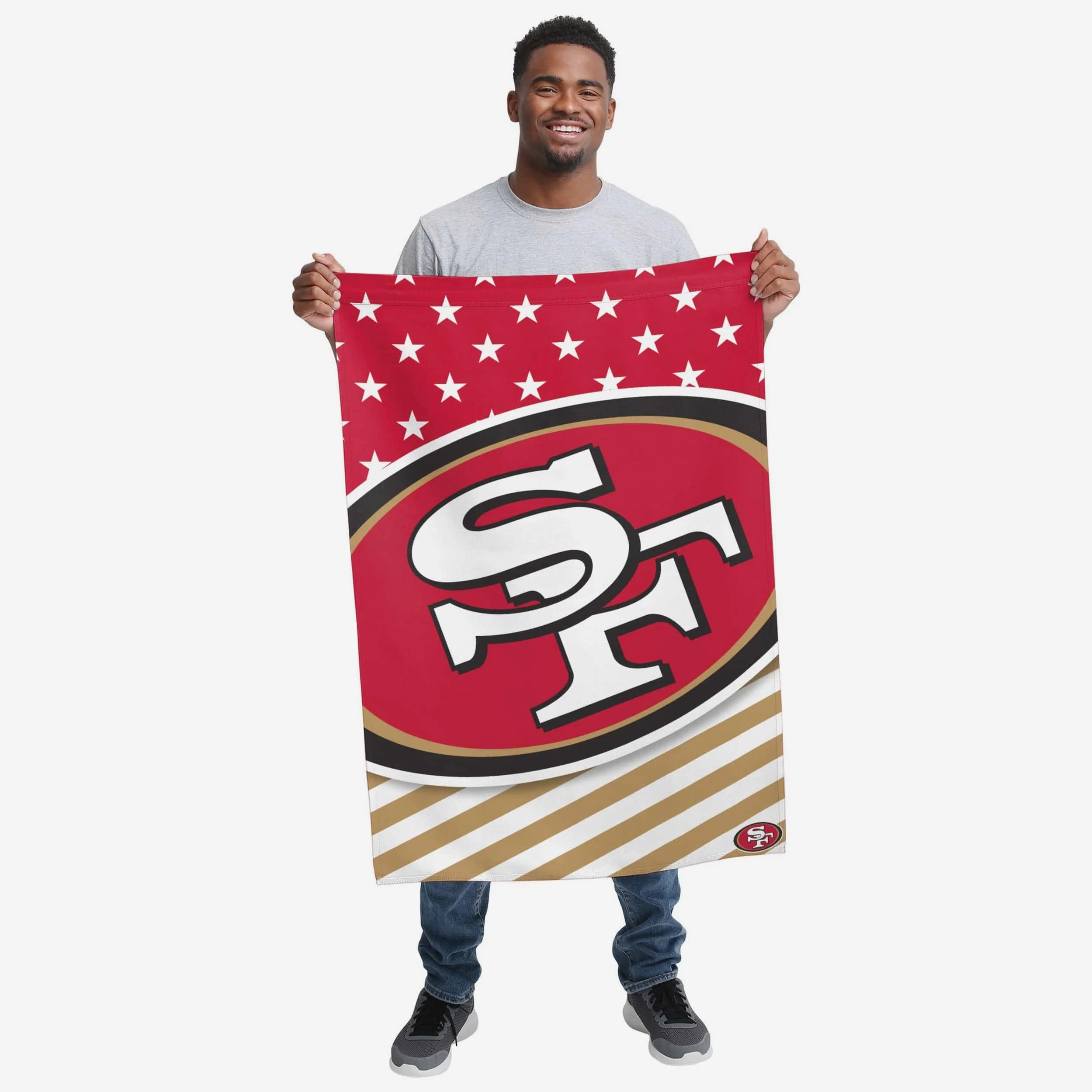 San Francisco 49ers Big Logo Americana Vertical Flag - Image 2