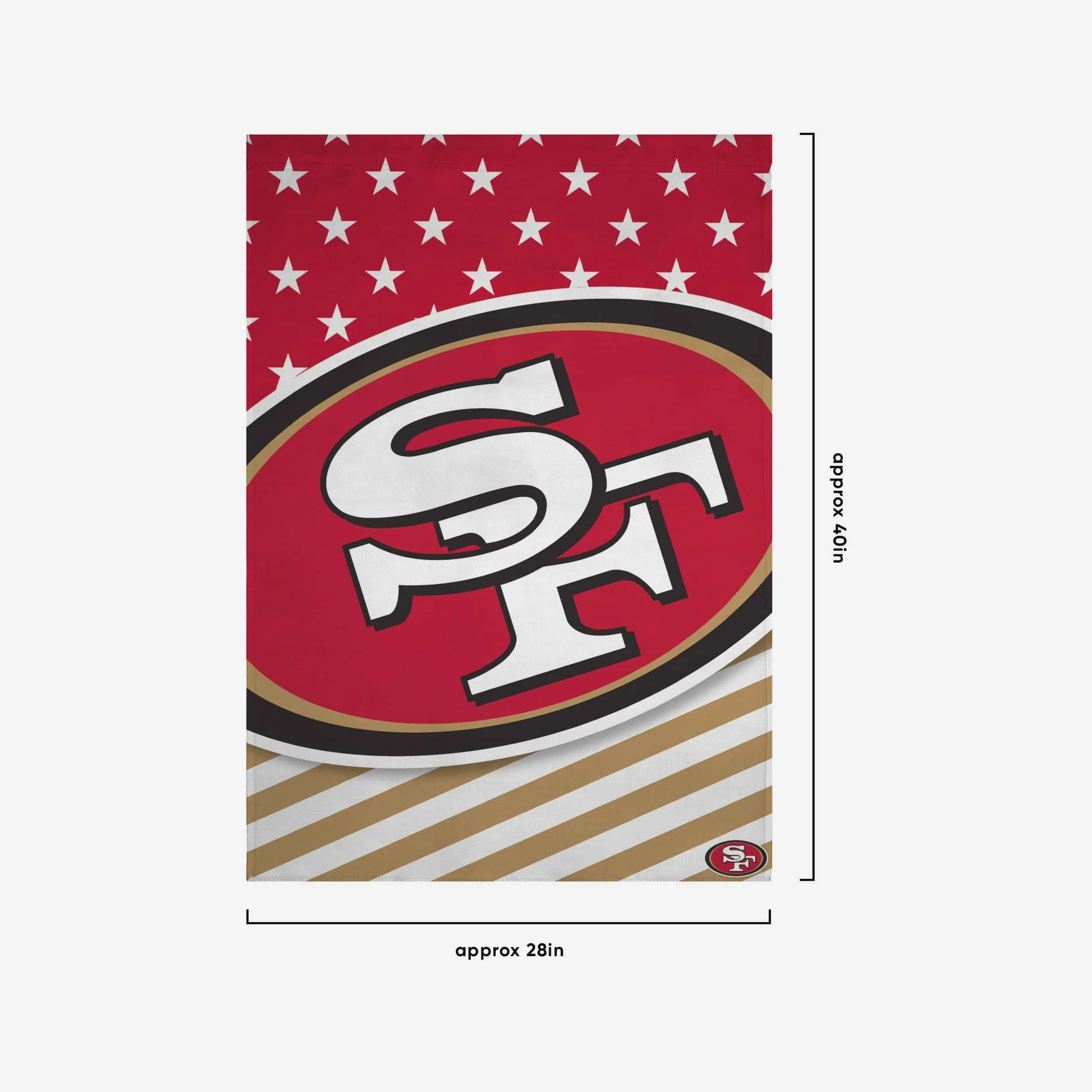 San Francisco 49ers Big Logo Americana Vertical Flag - Image 3