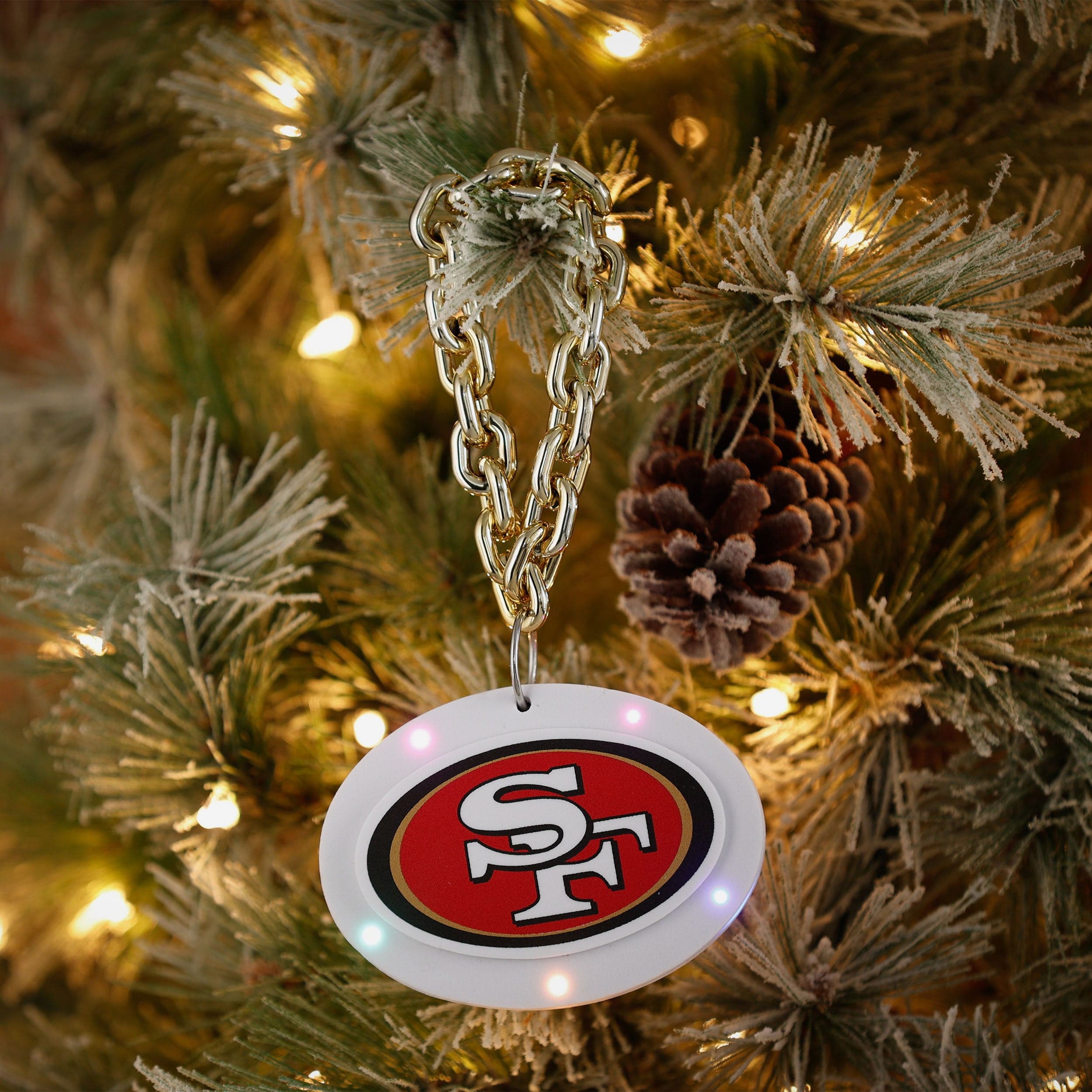 San Francisco 49ers Big Logo Light Up Chain Ornament - Image 3
