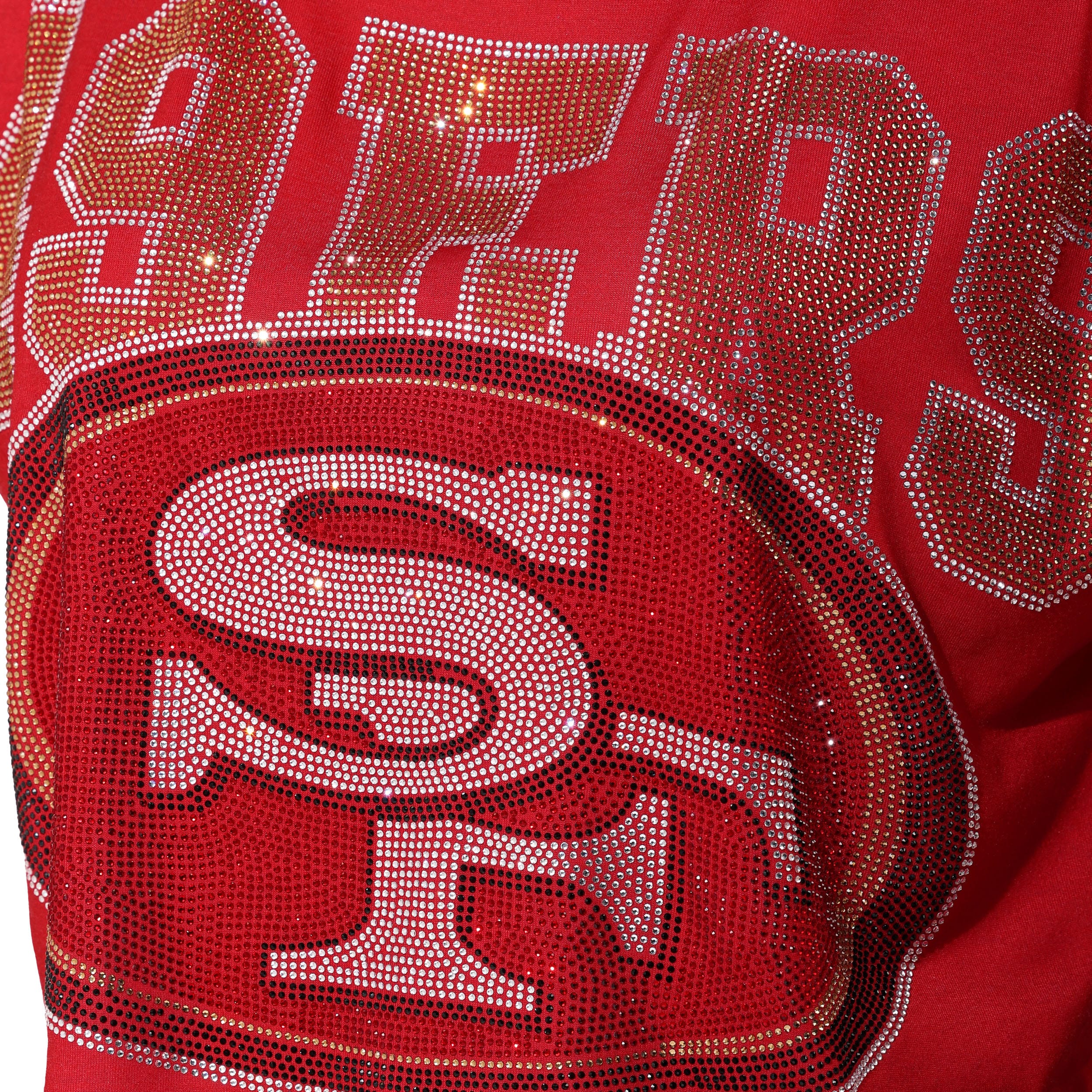 San Francisco 49ers Big Wordmark Rhinestone Crop Top - Image 2