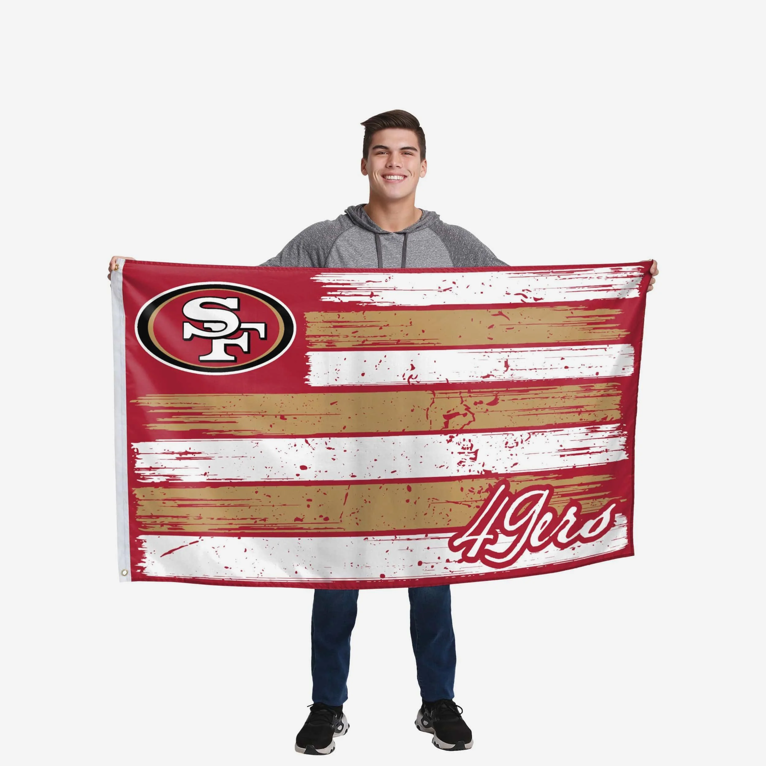 San Francisco 49ers Brushstroke Americana Horizontal Flag - Image 2