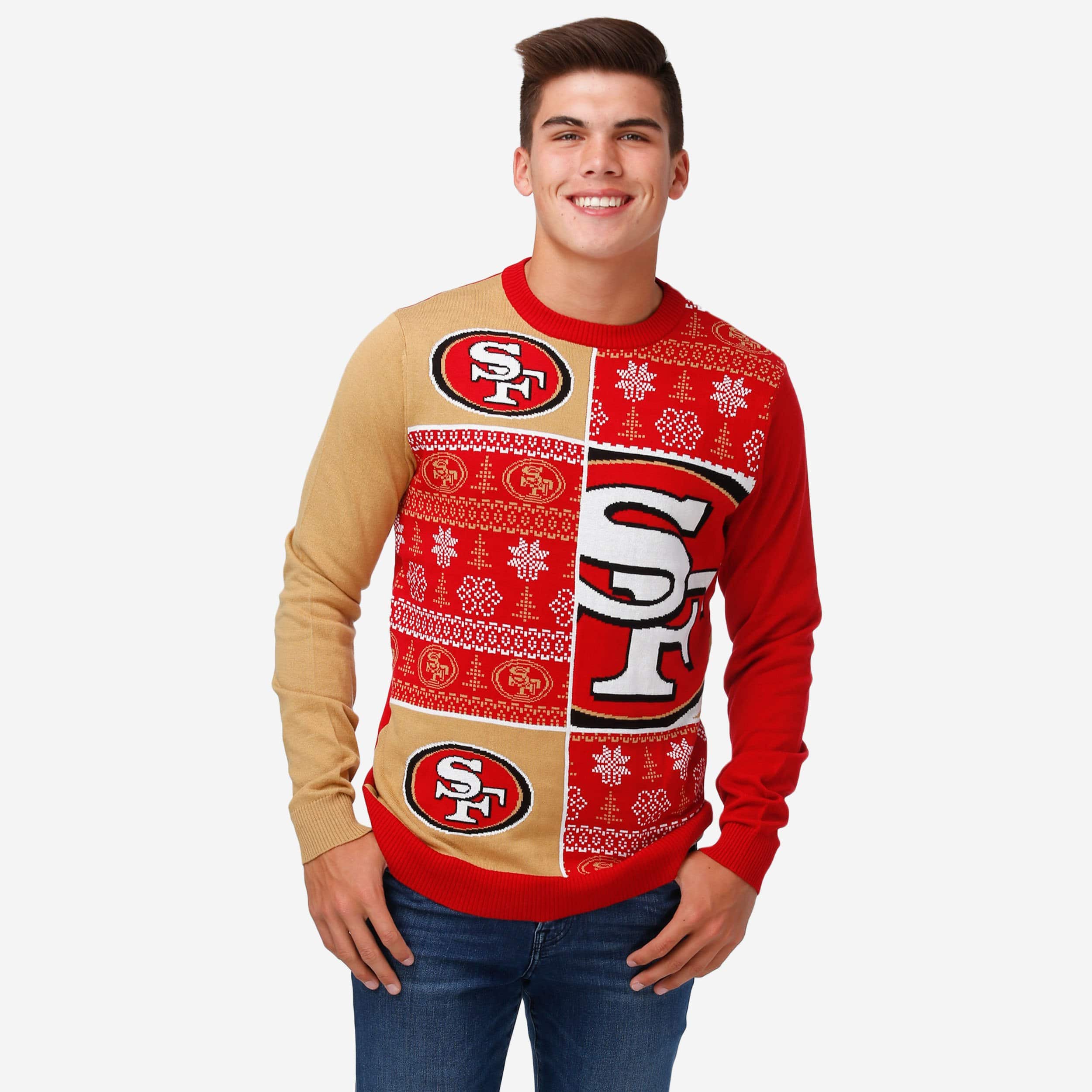 San Francisco 49ers Busy Block Snowfall Sweater