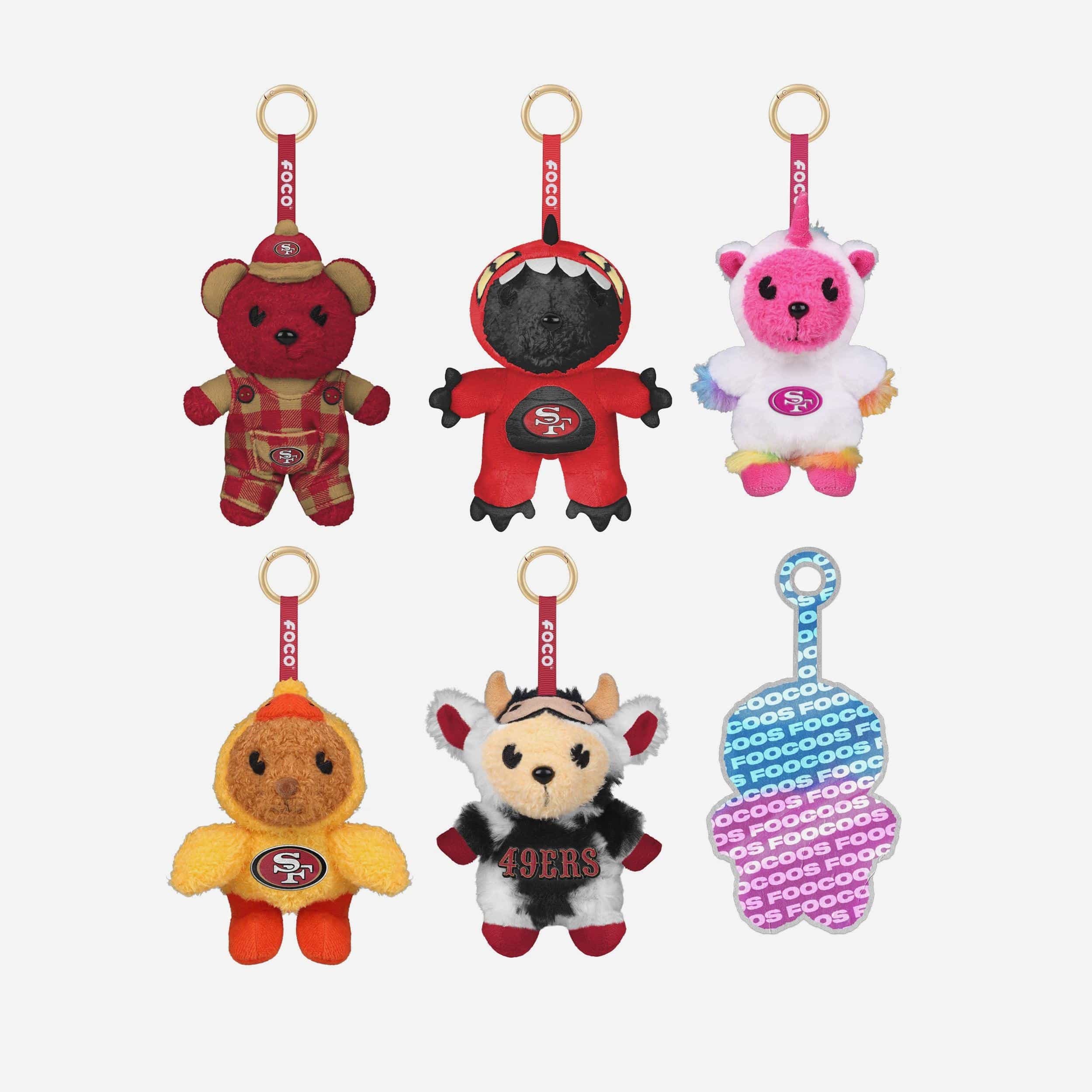 San Francisco 49ers FOOCOOS Plush Bag Charm Keychain Blind Box Series 1