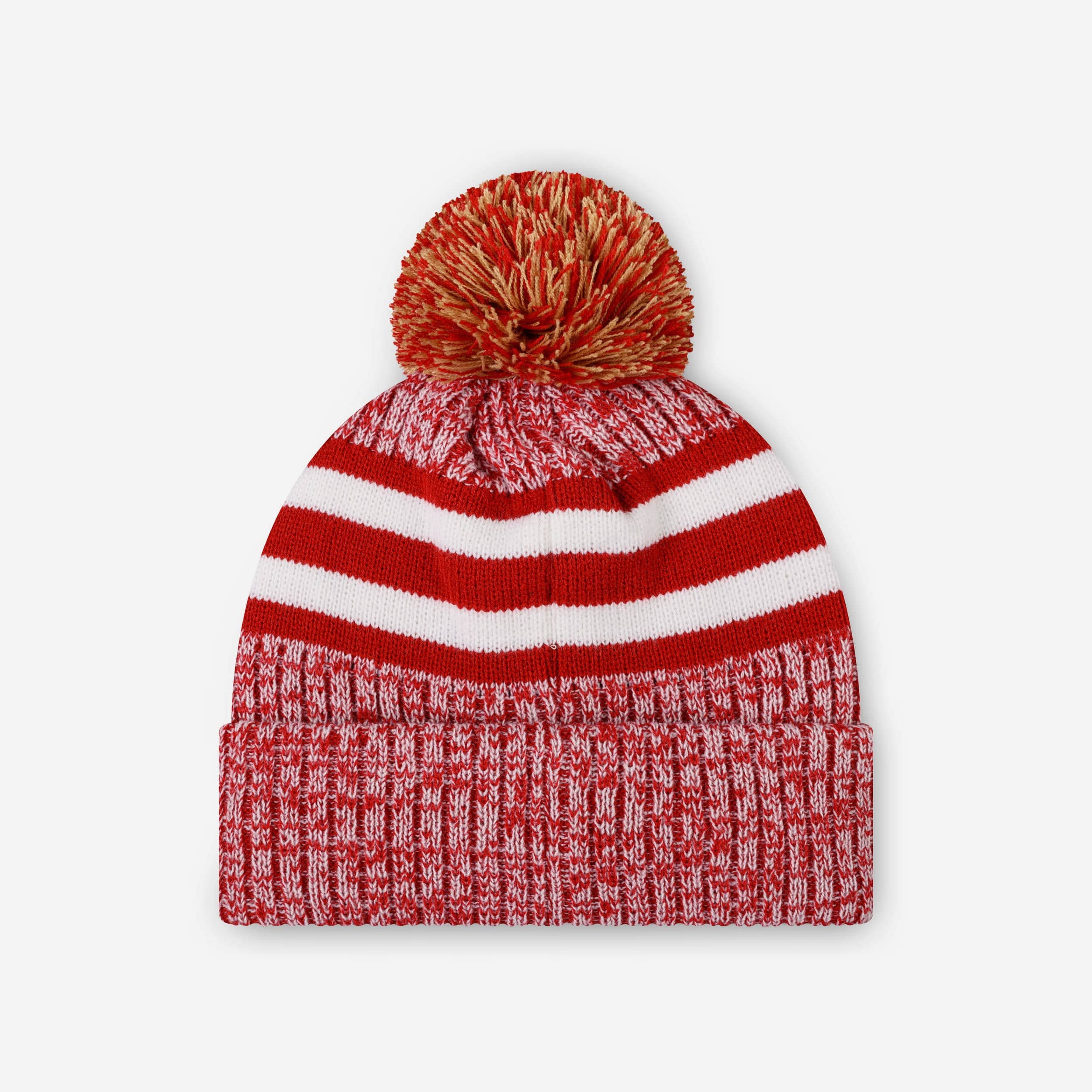 San Francisco 49ers Heather Team Stripe Lined Pom Beanie - Image 2
