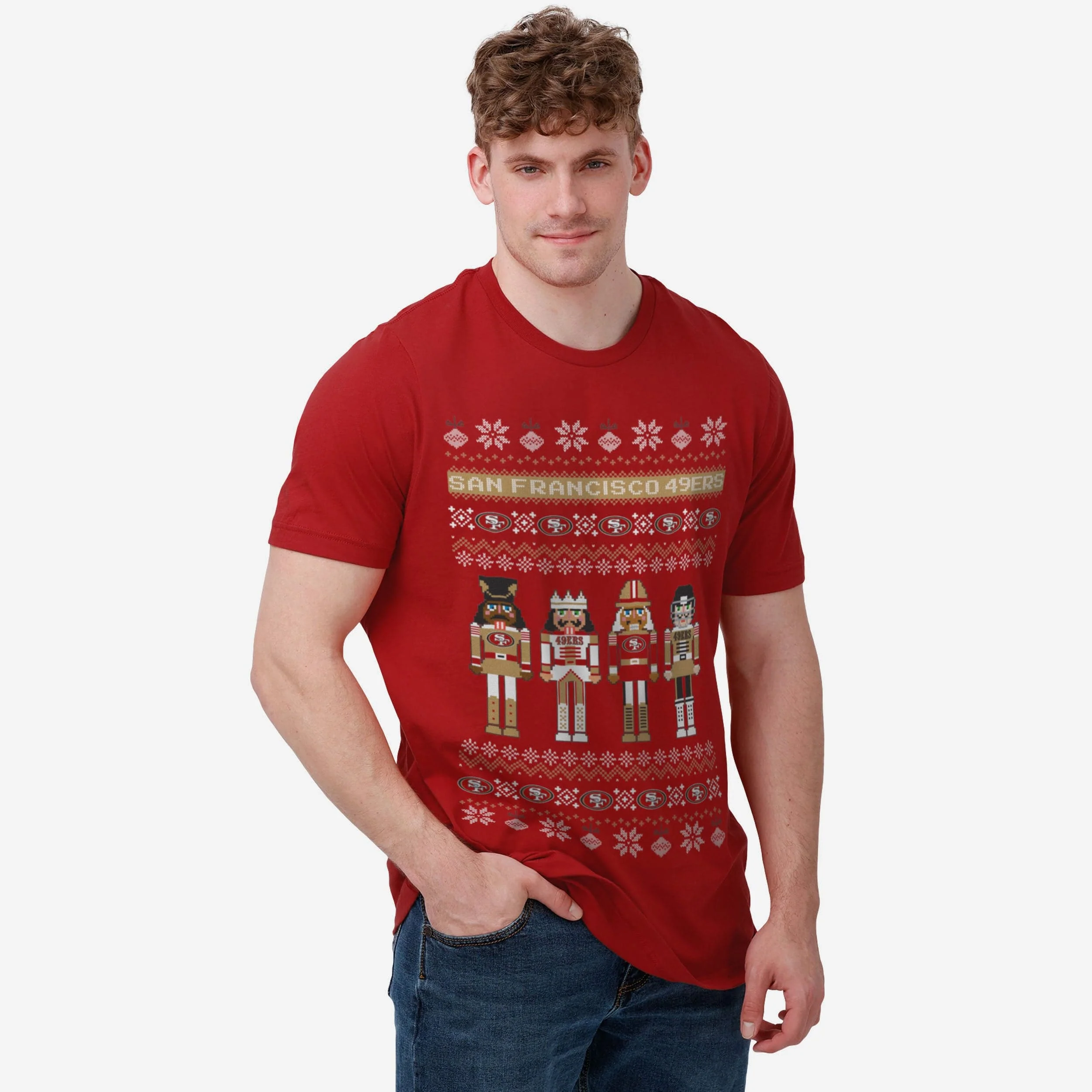 San Francisco 49ers Holiday Nutcracker Sweater T-Shirt - Image 2