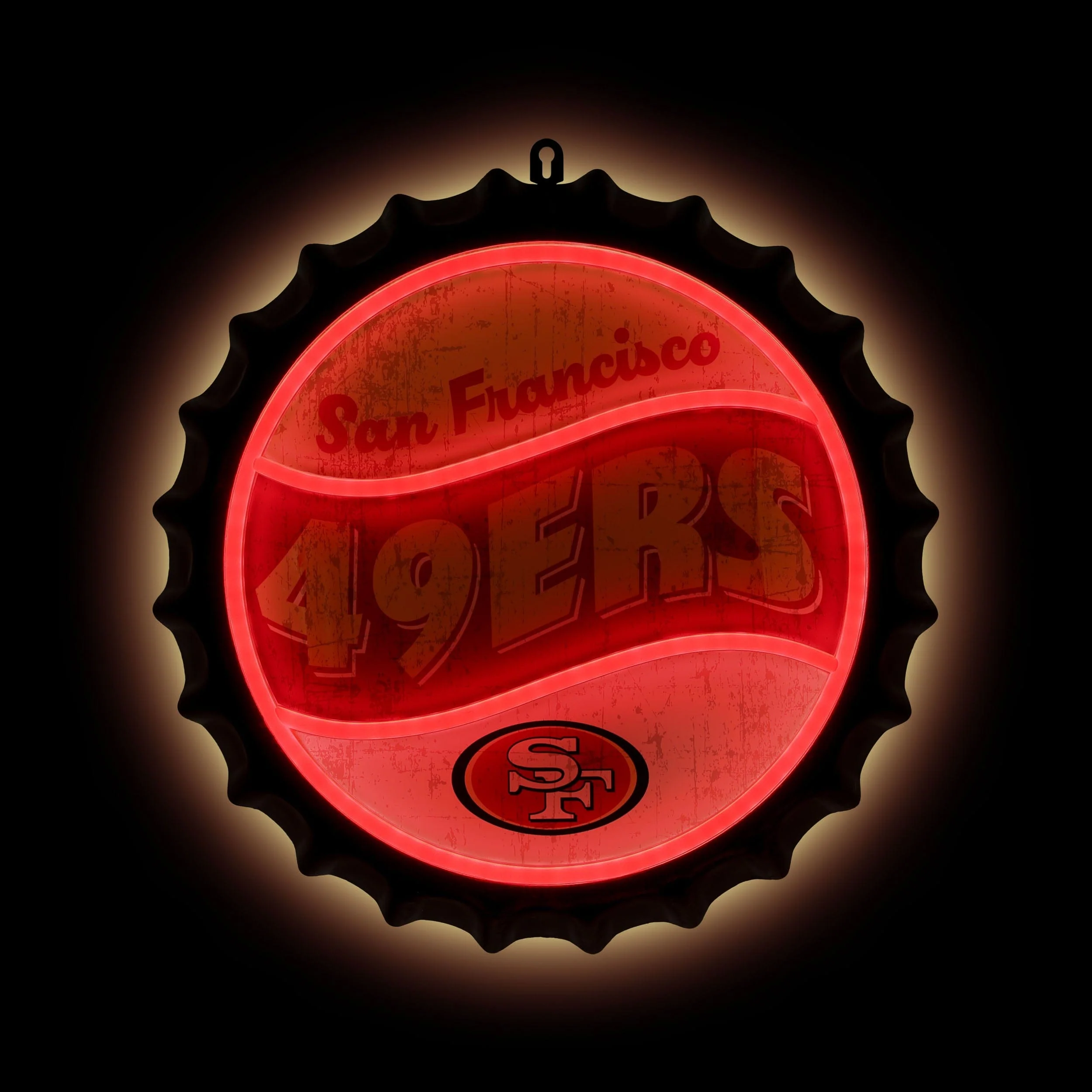 San Francisco 49ers LED Neon Backlit Bottle Cap Wall Sign - Image 2