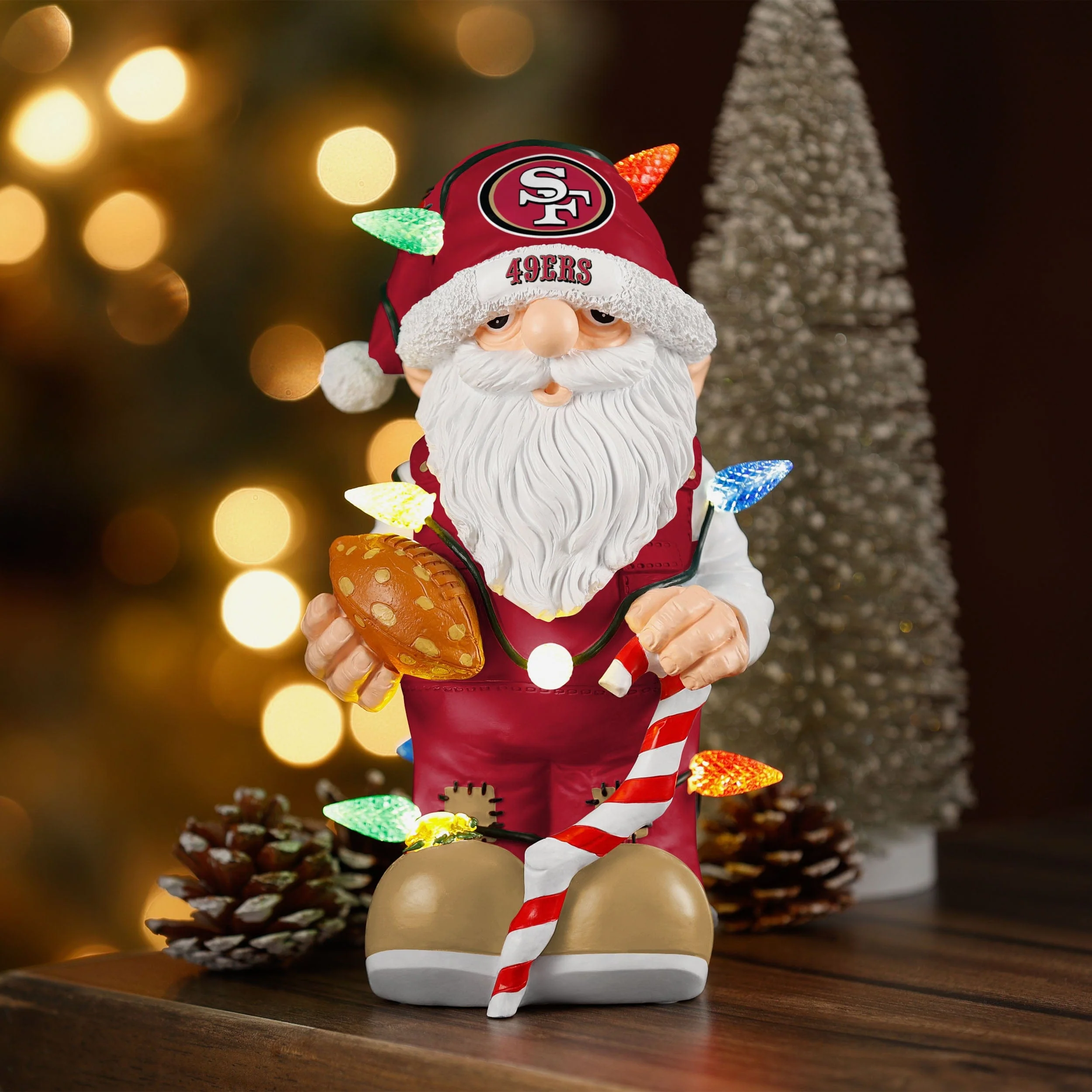 San Francisco 49ers Light Up Holiday Gnome - Image 2