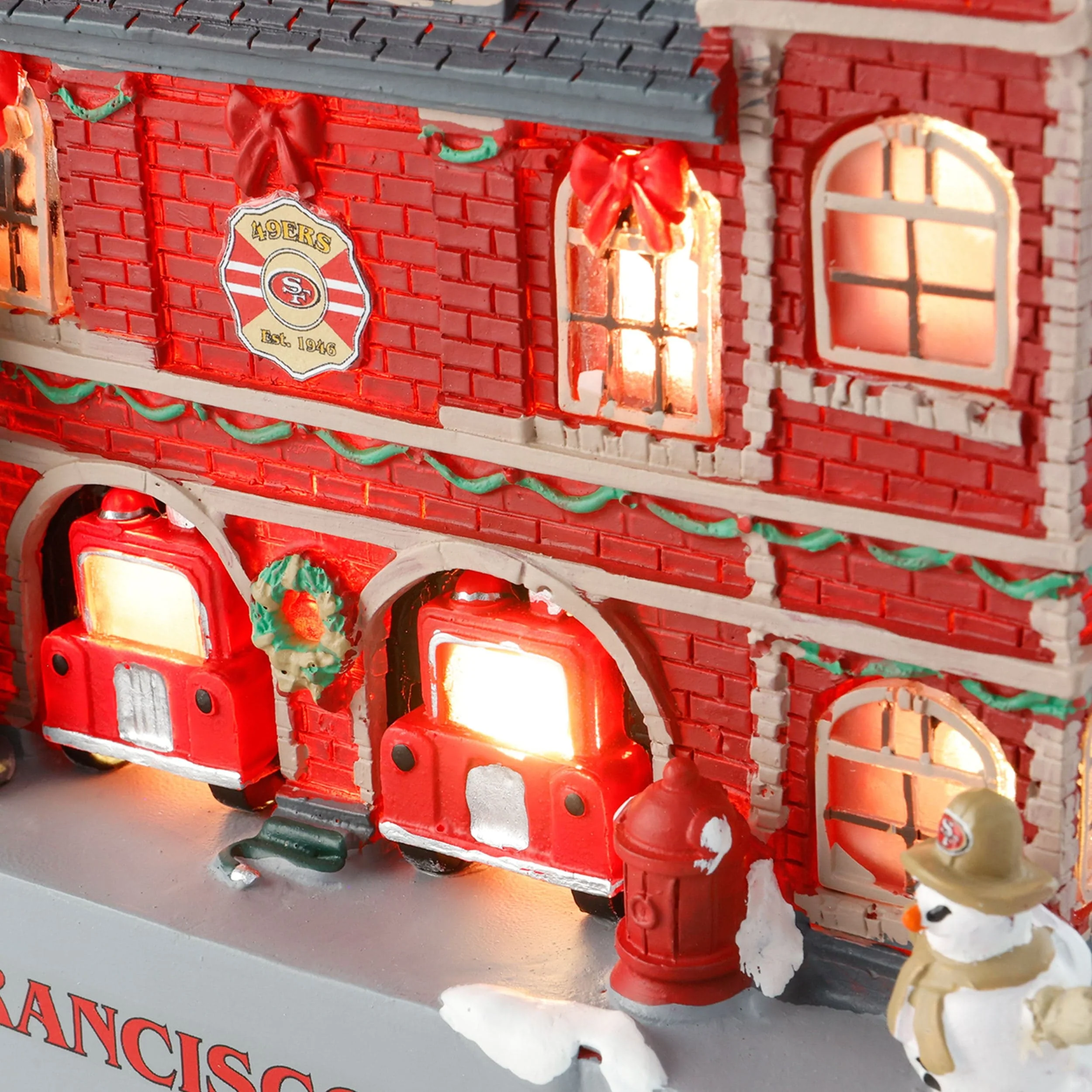 San Francisco 49ers Light Up Resin Team Firehouse - Image 3