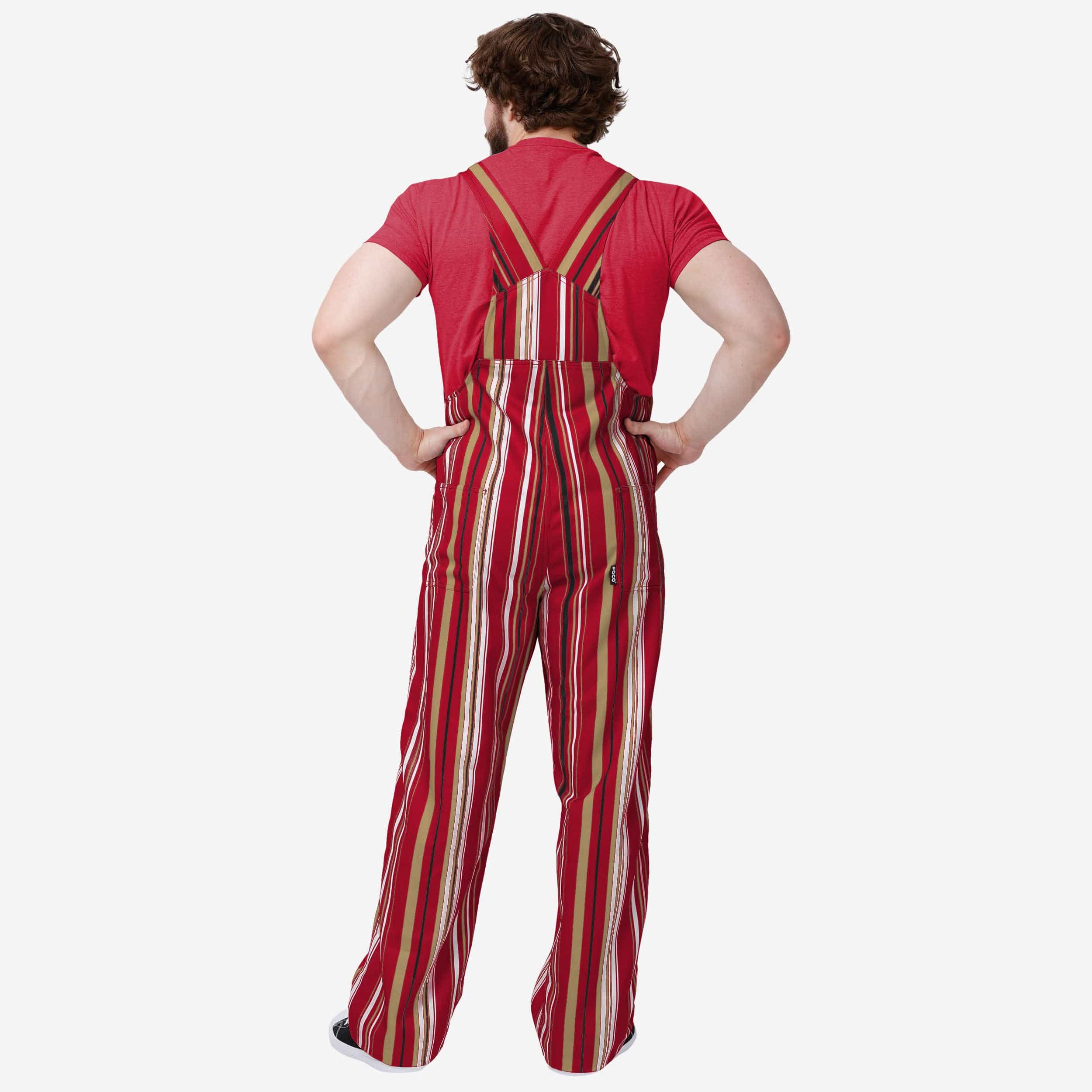 San Francisco 49ers Mens Hyper Stripe Bib Overalls - Image 2