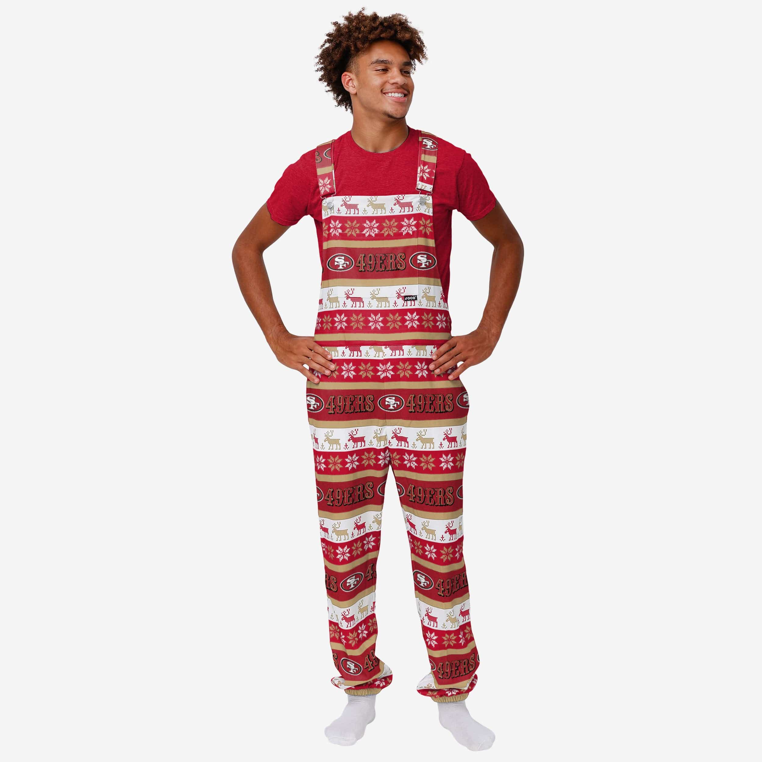 San Francisco 49ers Mens Ugly Home Gating Bib Overalls