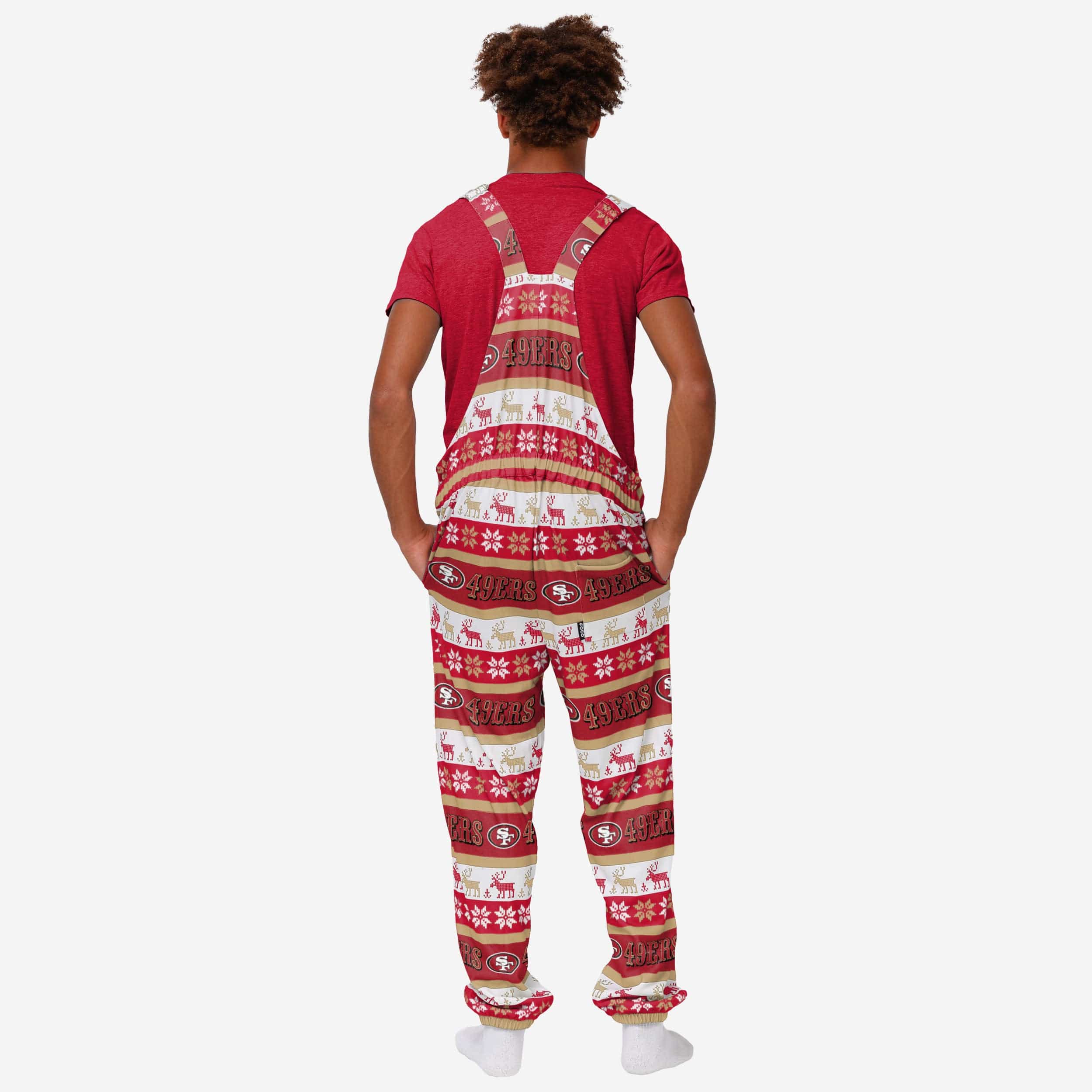 San Francisco 49ers Mens Ugly Home Gating Bib Overalls - Image 2