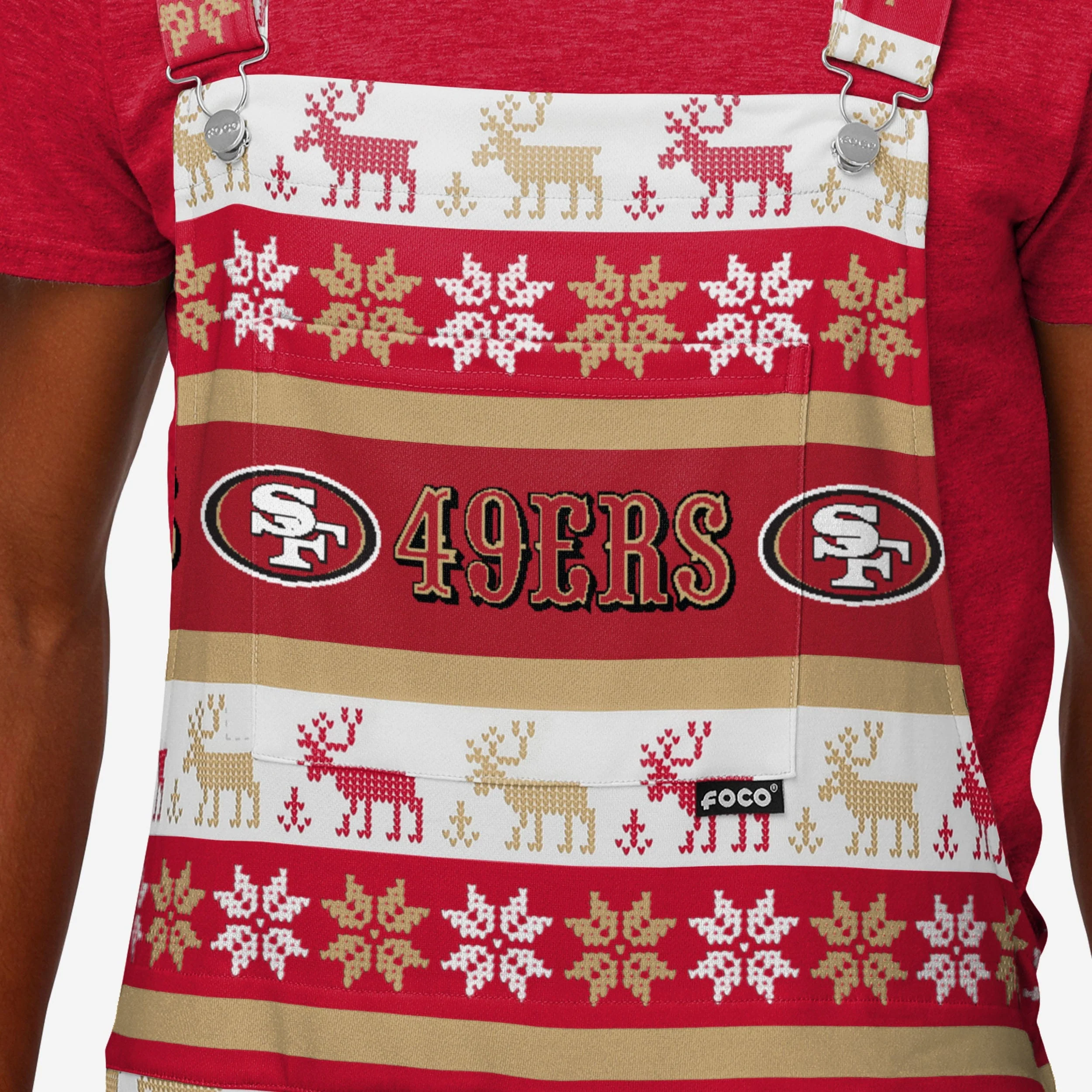 San Francisco 49ers Mens Ugly Home Gating Bib Overalls - Image 4