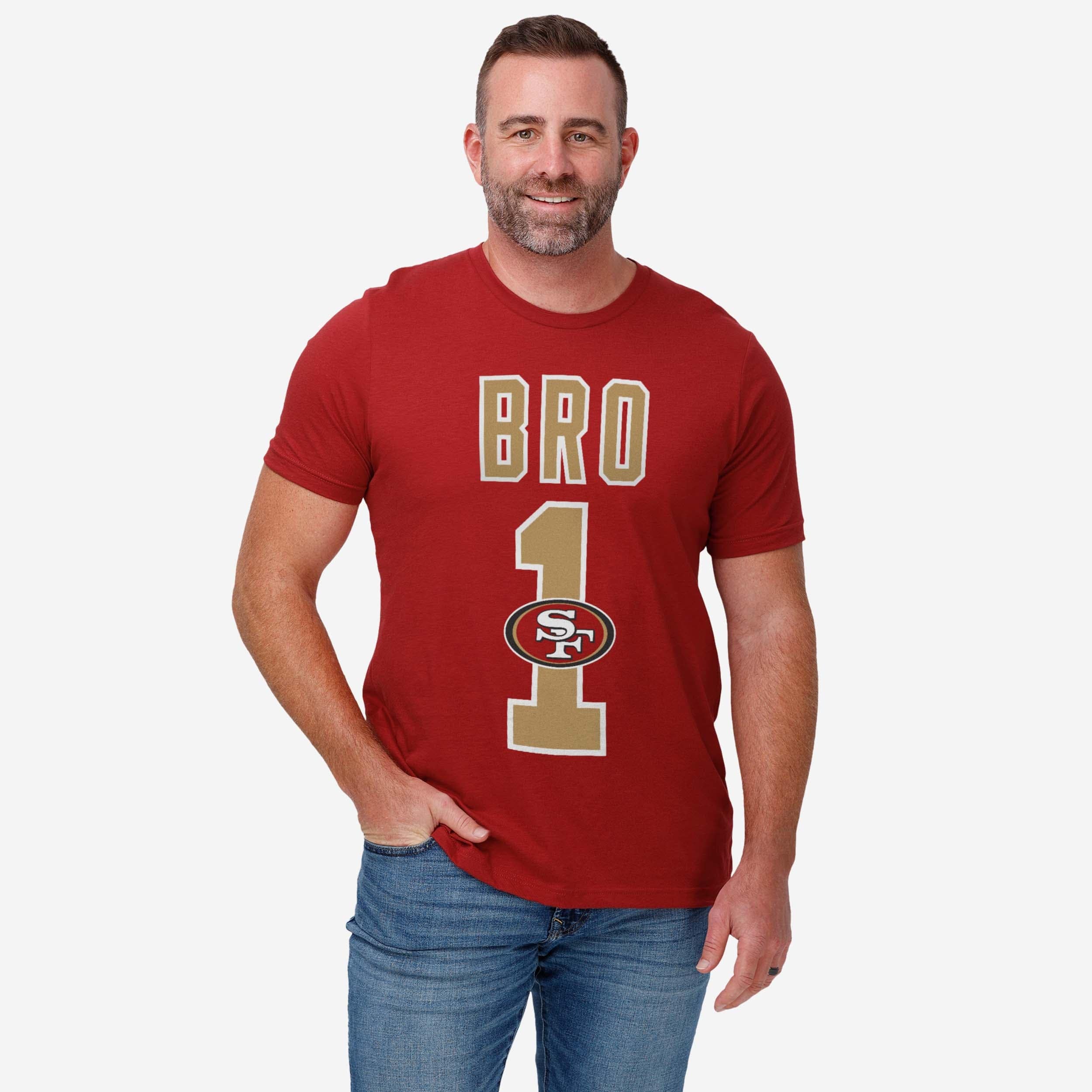 San Francisco 49ers Number 1 Bro T-Shirt - Image 2