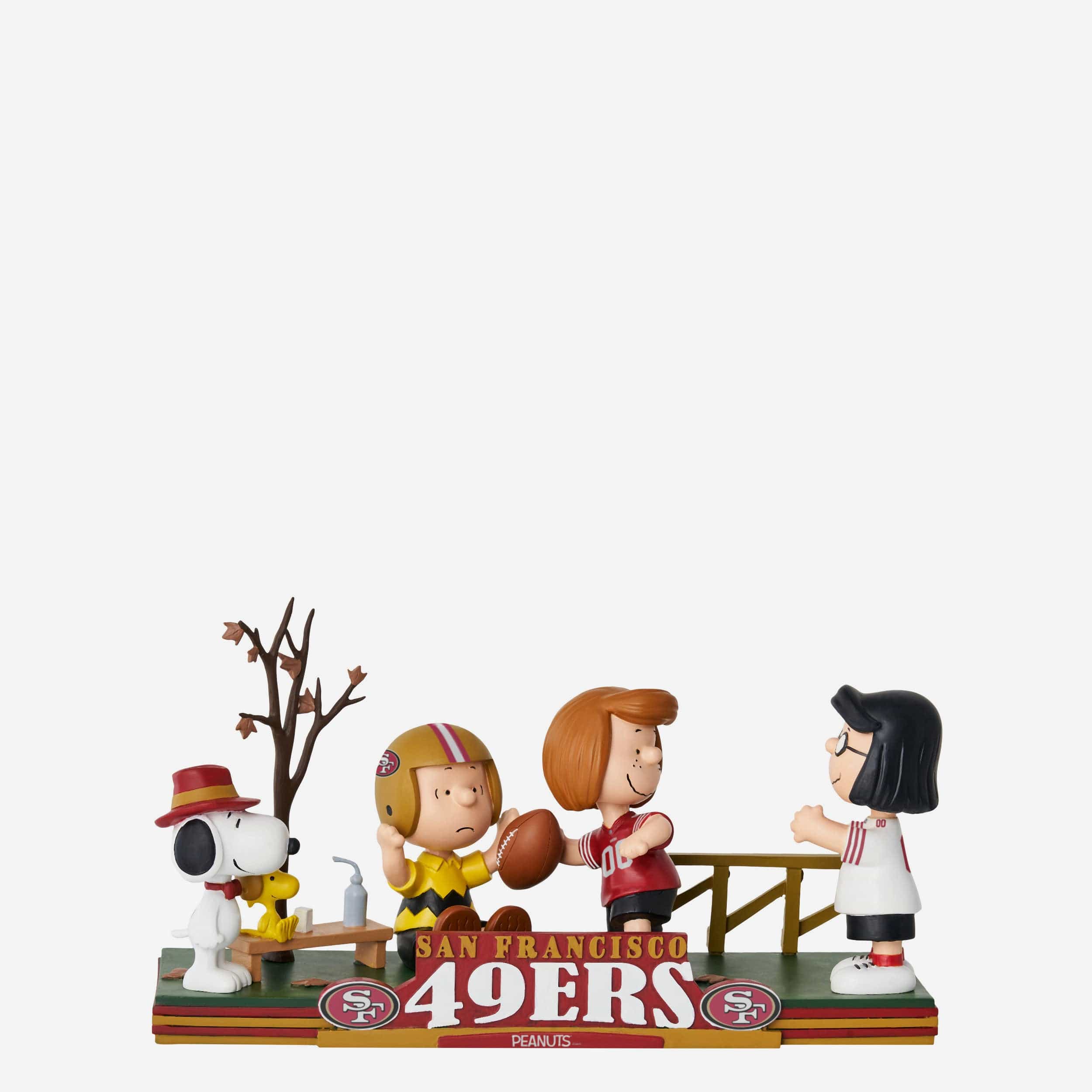 San Francisco 49ers Peanuts Gang Mini Bobblehead Scene