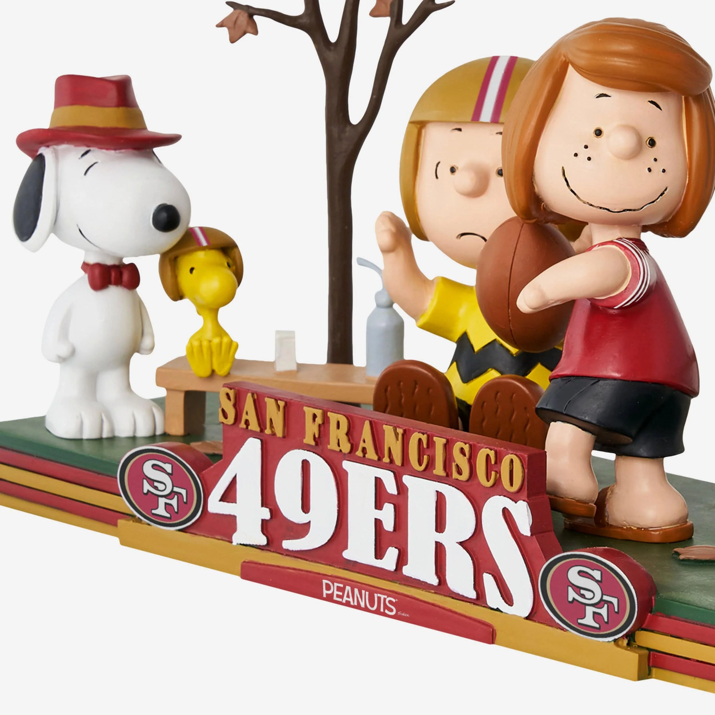 San Francisco 49ers Peanuts Gang Mini Bobblehead Scene - Image 6