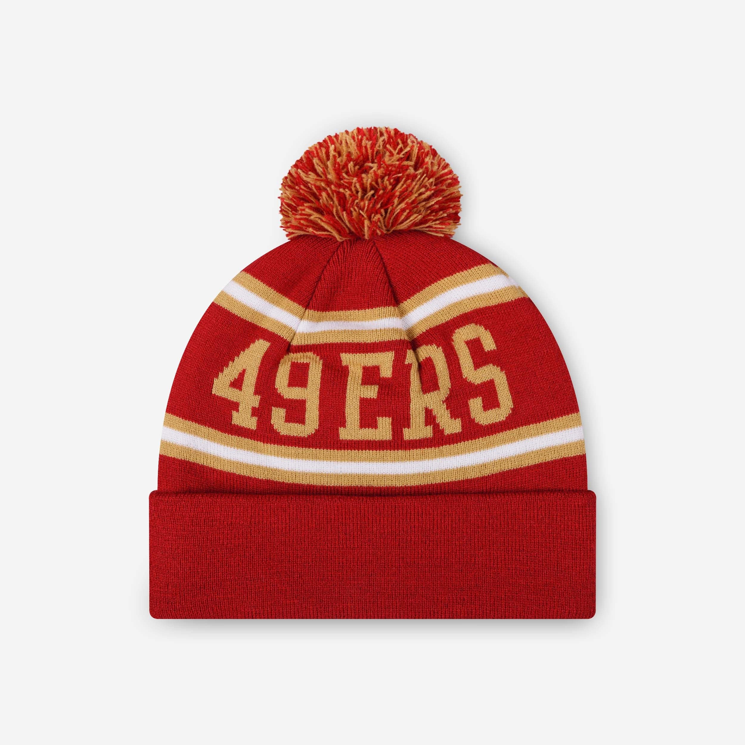 San Francisco 49ers Primary Logo Stripe Pom Beanie - Image 2