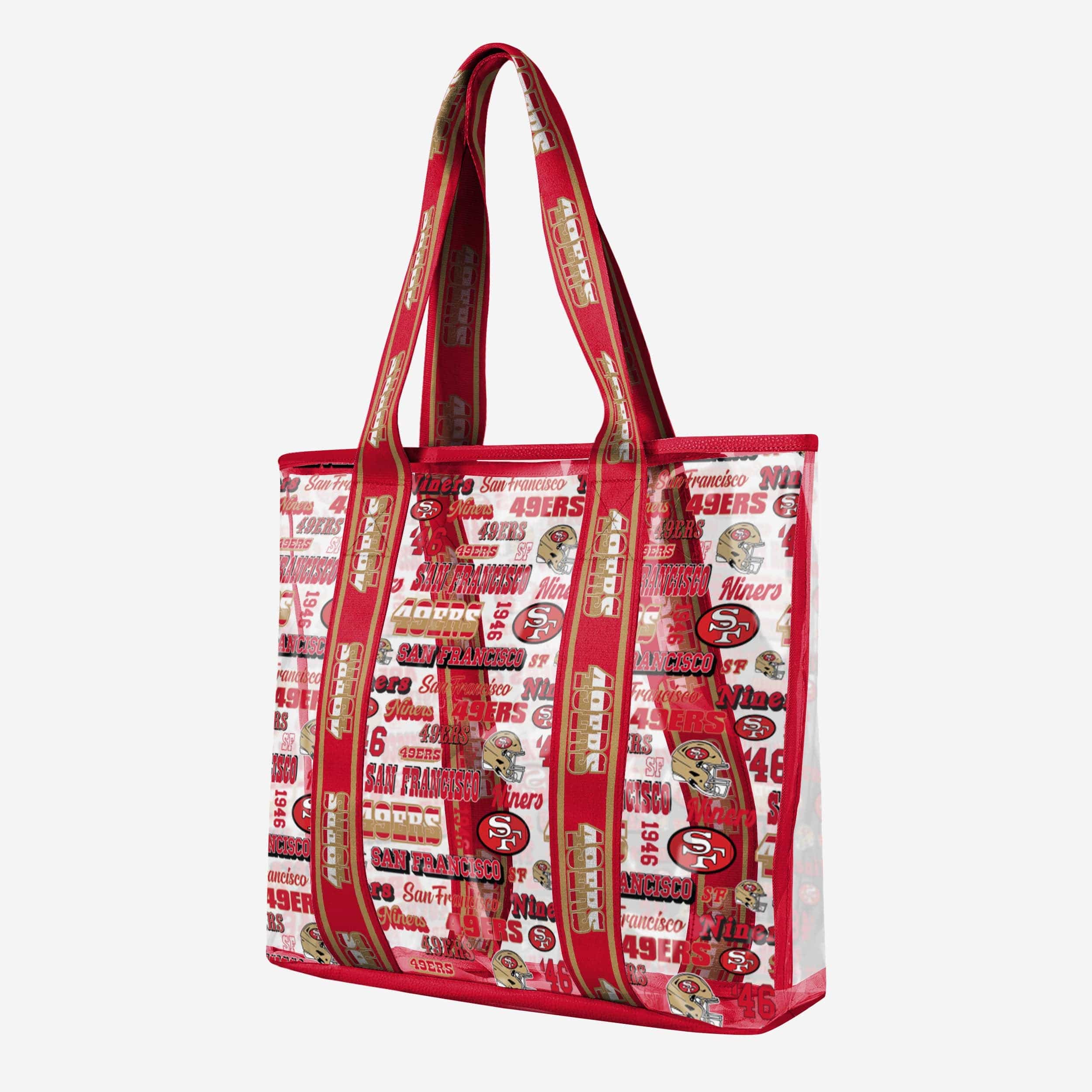 San Francisco 49ers Repeat Retro Print Clear Tote Bag - Image 2