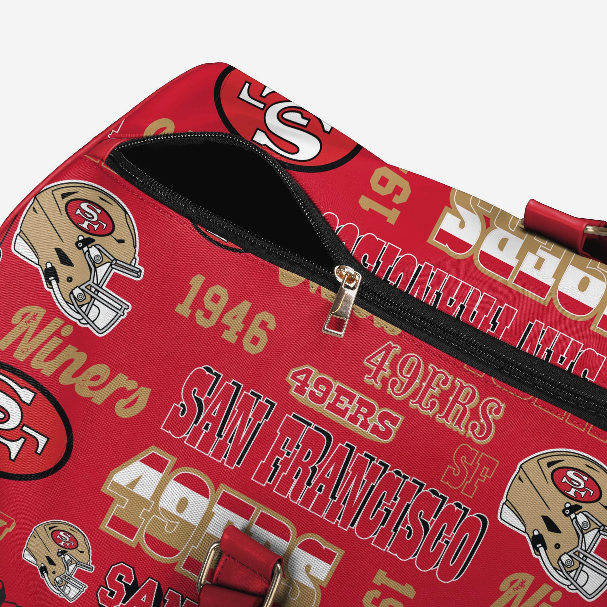 San Francisco 49Ers Repeat Retro Print Nylon Weekender Duffle Bag - Image 5