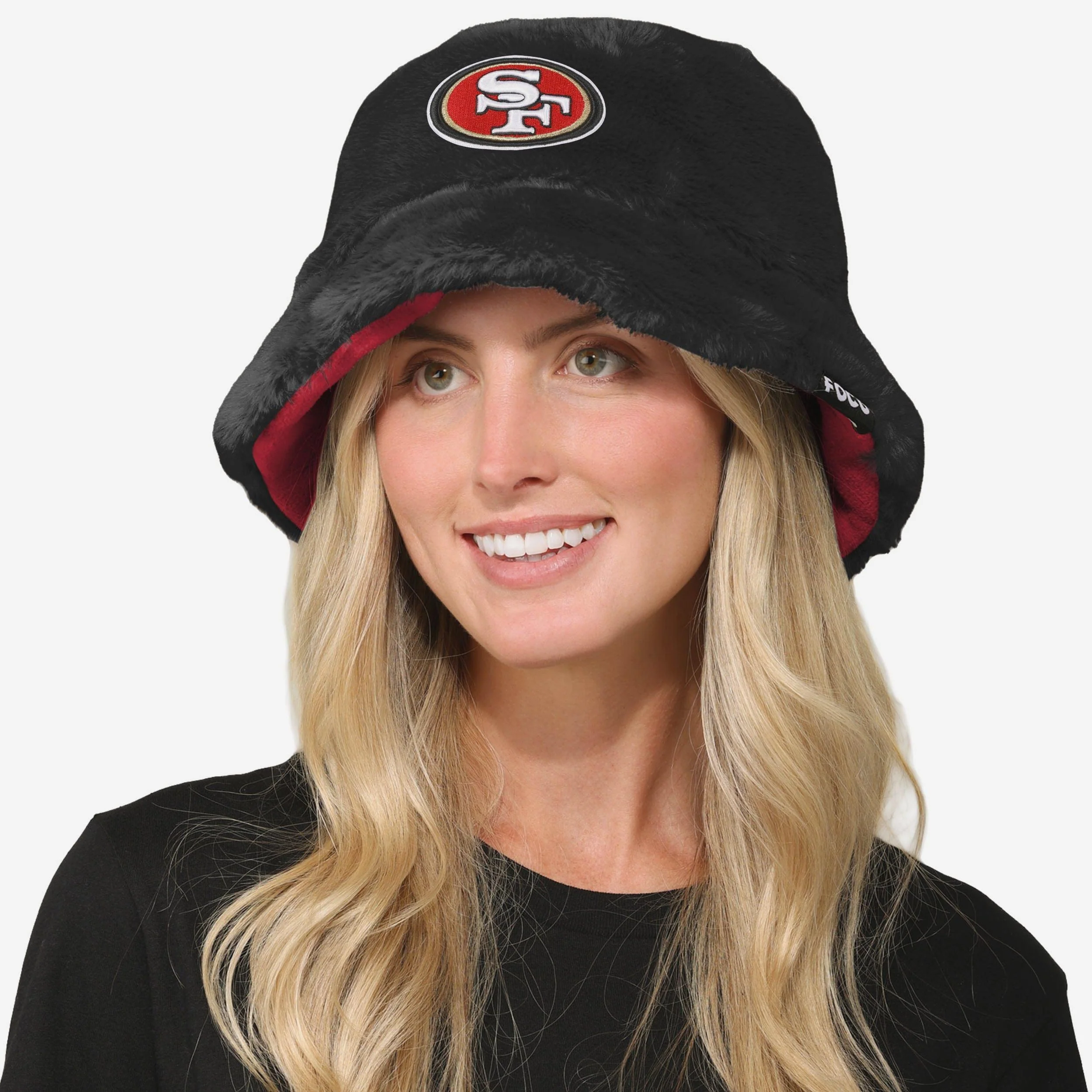 San Francisco 49ers Reversible Faux Fur Bucket Hat - Image 2