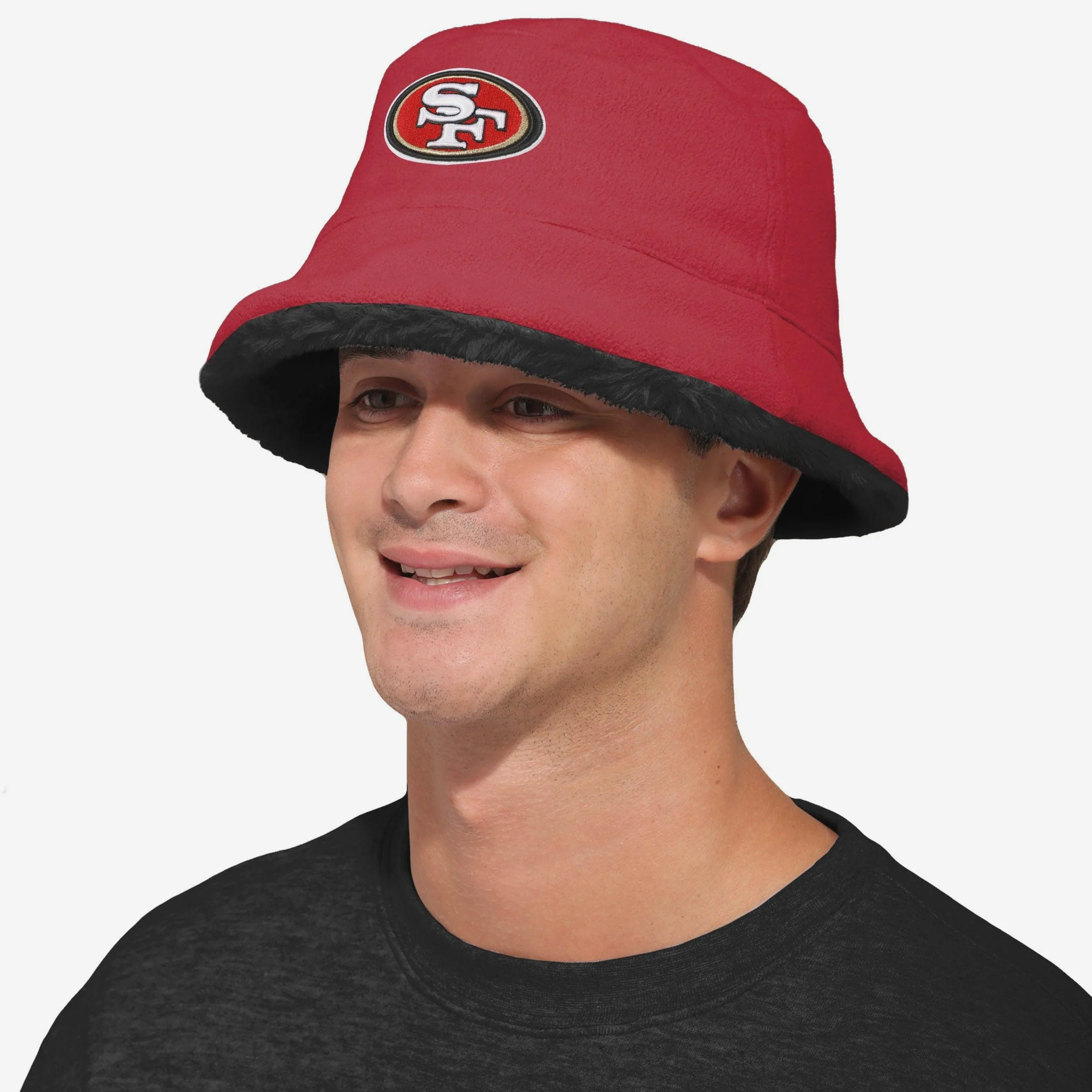 San Francisco 49ers Reversible Faux Fur Bucket Hat - Image 3
