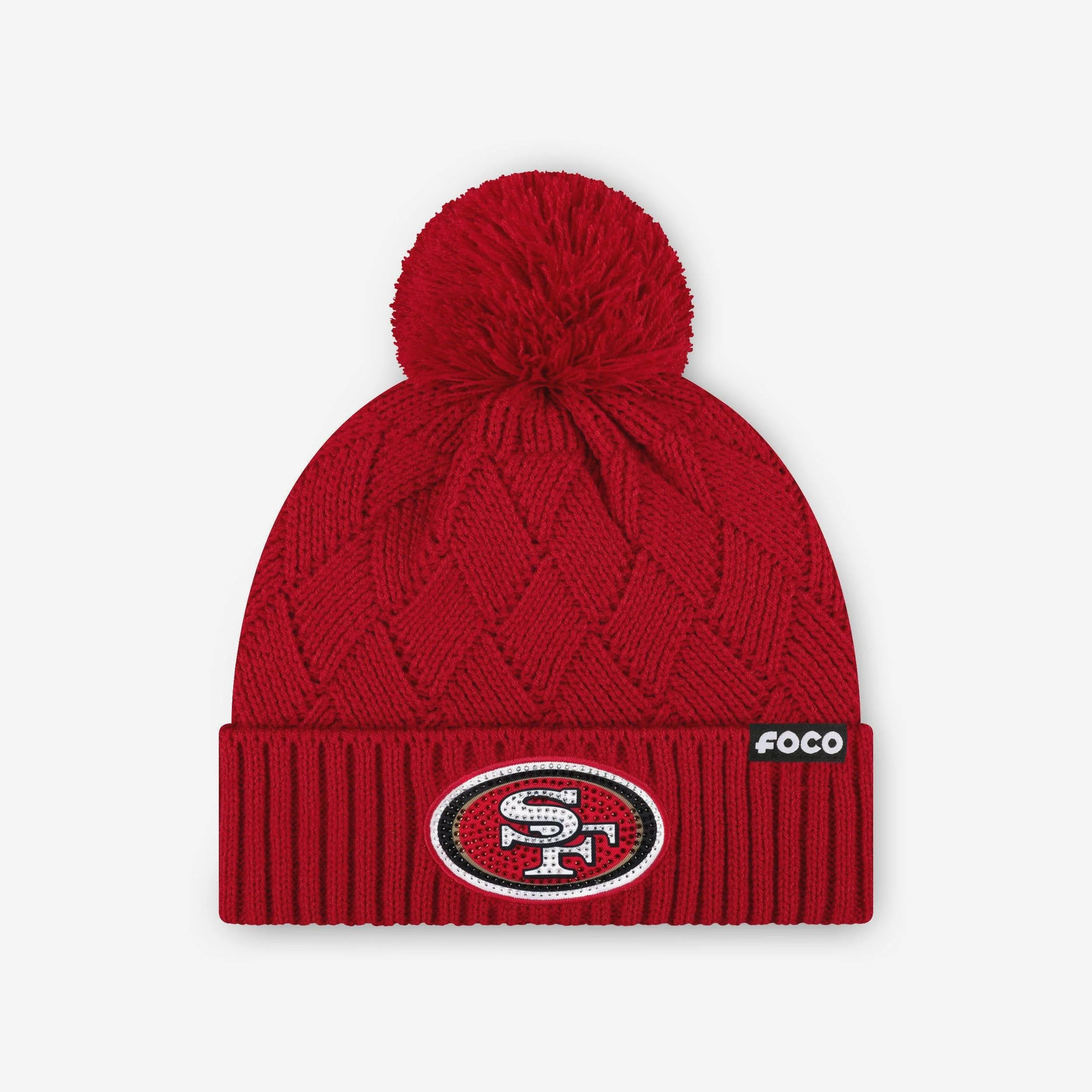 San Francisco 49Ers Rhinestone Primary Logo Criss Cross Beanie