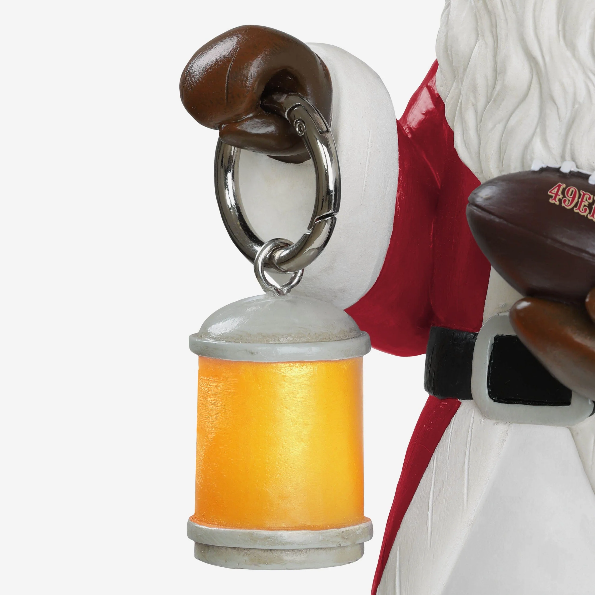 San Francisco 49ers Santa Figure With Light Up Lantern - Image 3