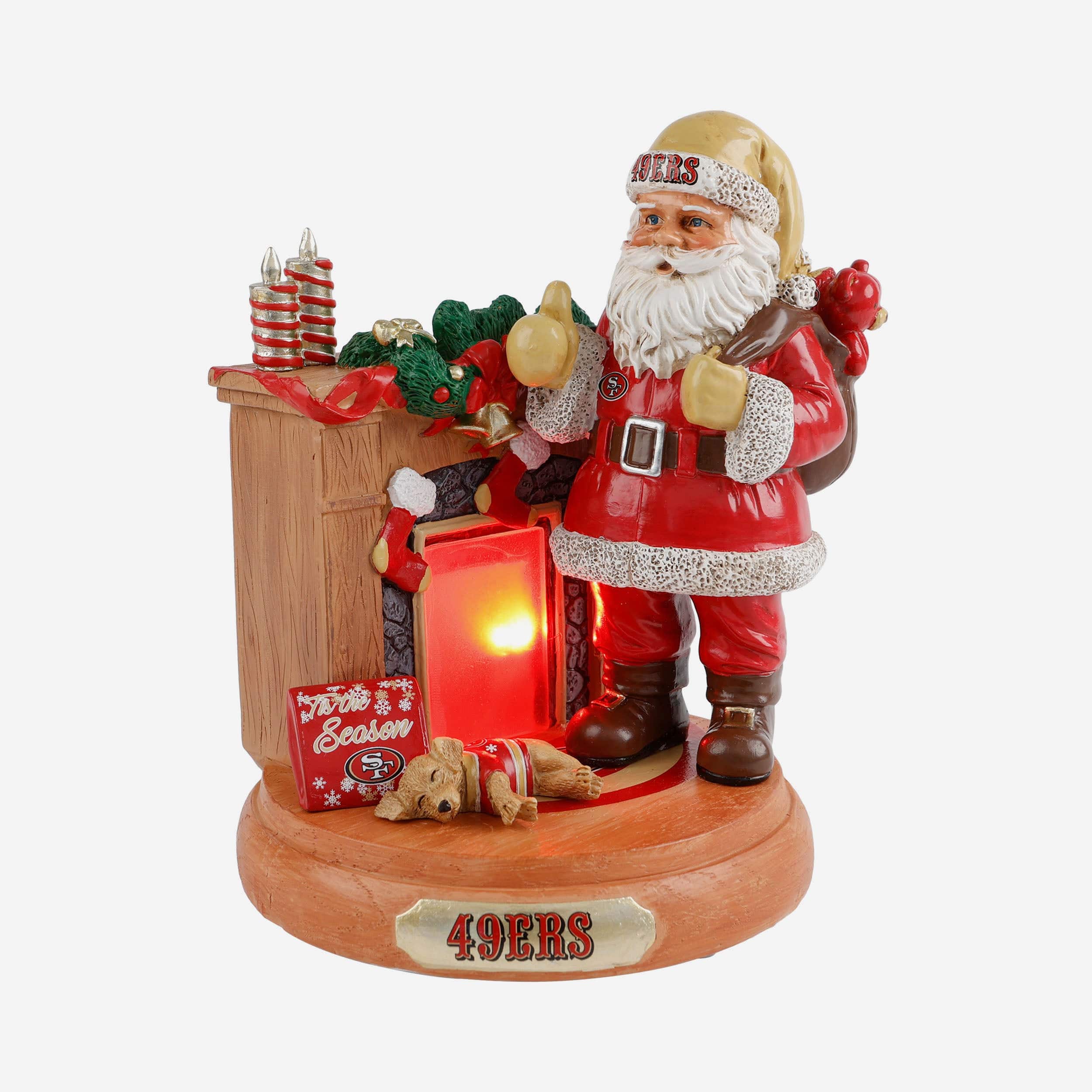 San Francisco 49ers Santa Fireplace Figurine
