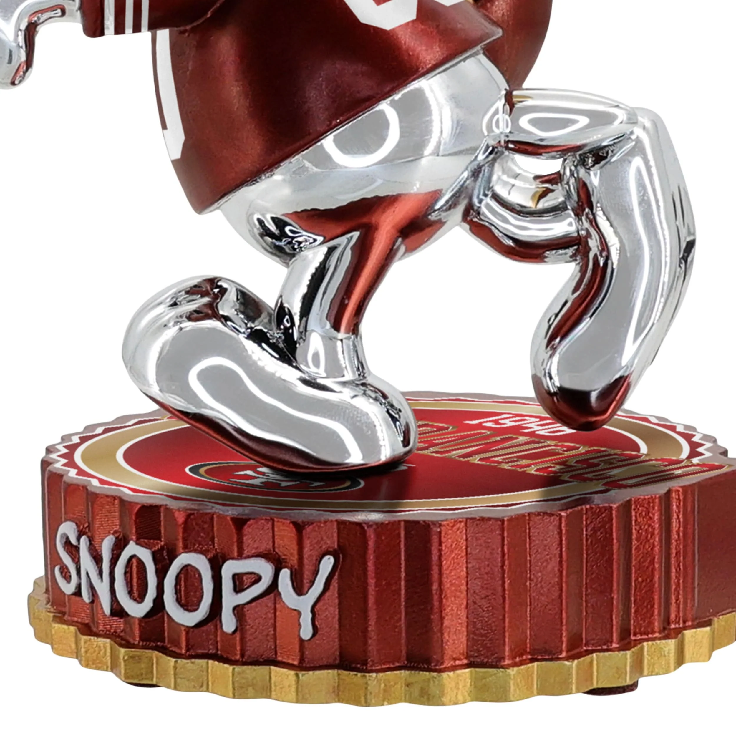 San Francisco 49ers Snoopy Peanuts Electroplated Medium Bighead Bobblehead - Image 2