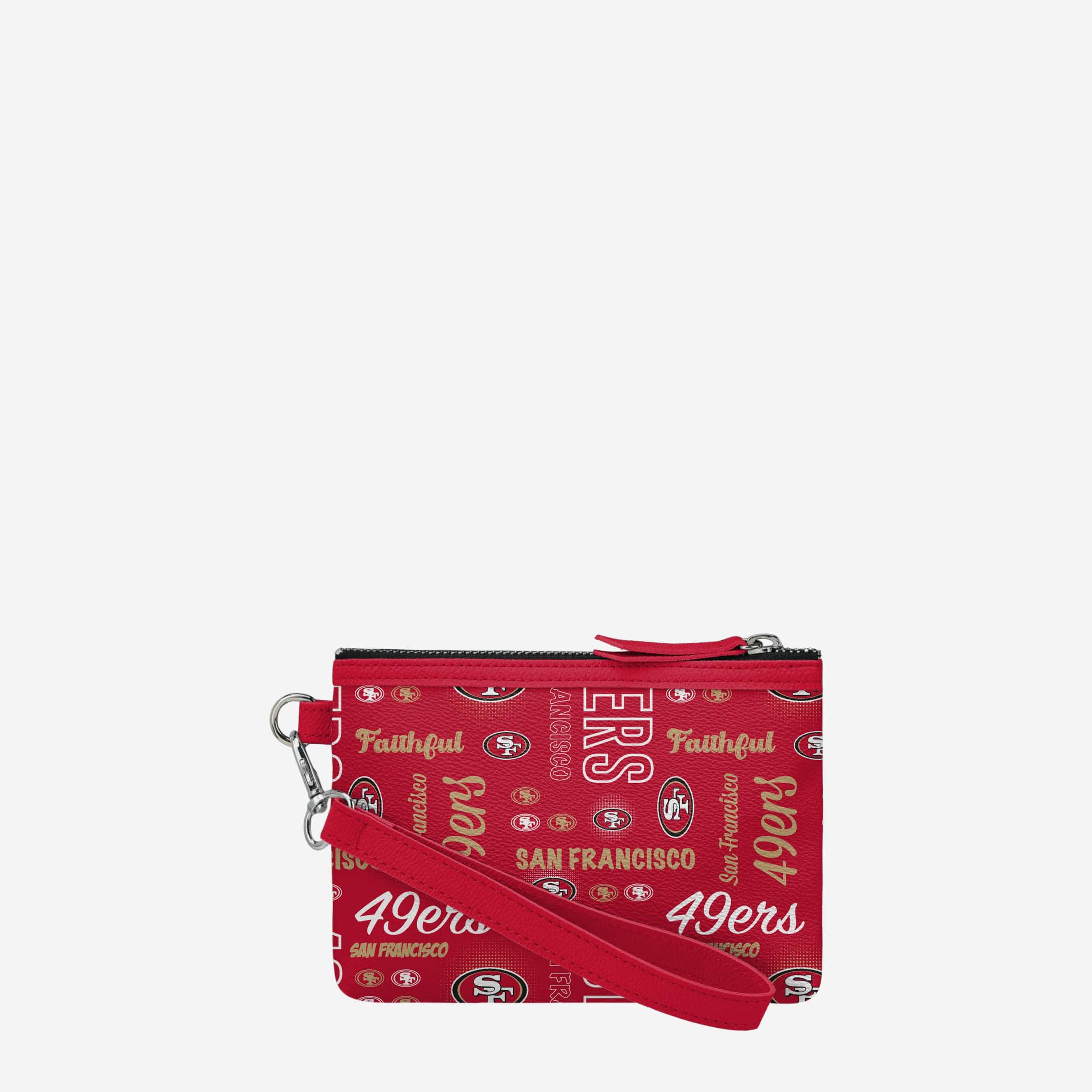 San Francisco 49ers Spirited Style Printed Collection Repeat Logo Wristlet