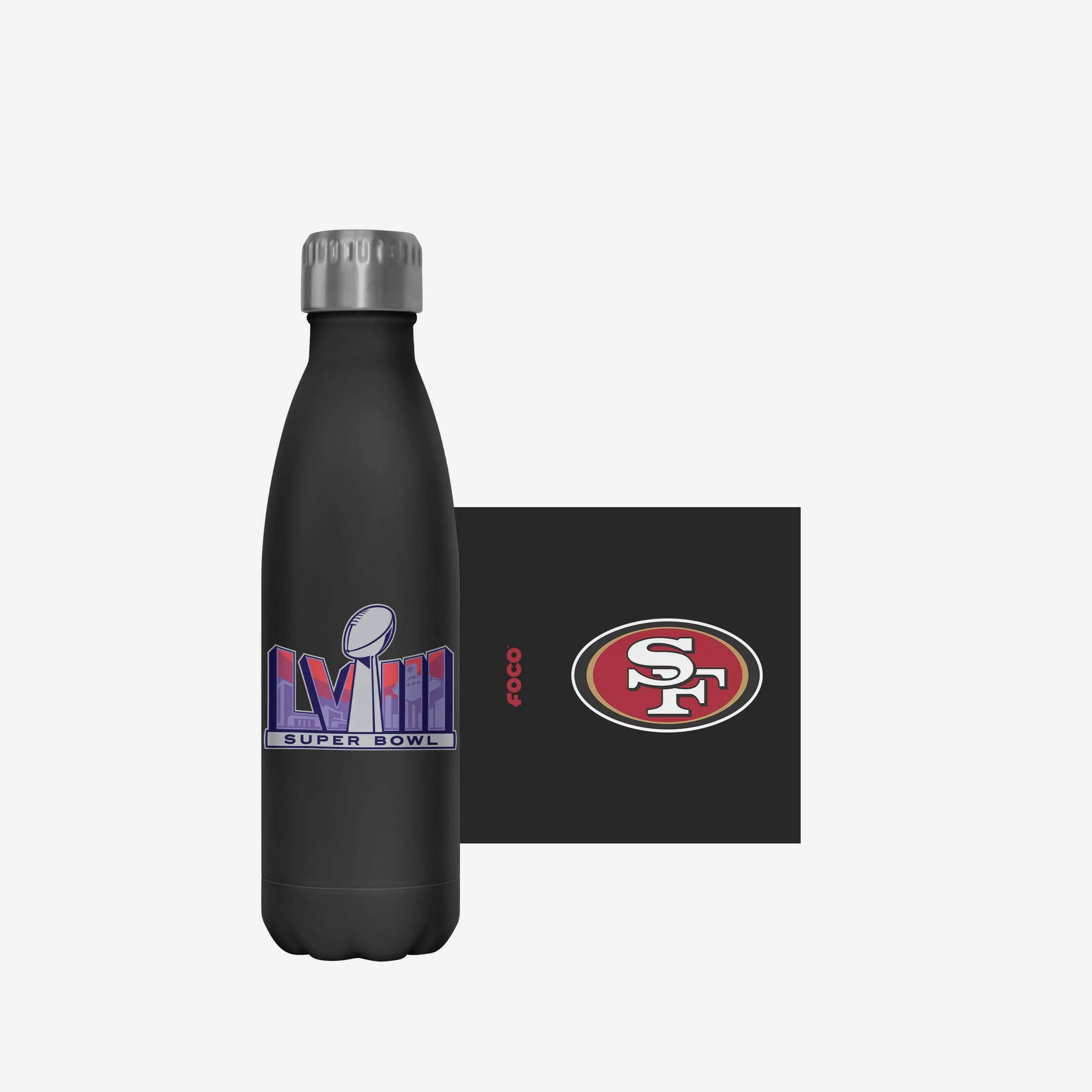 San Francisco 49ers Super Bowl LVIII Black 17 oz Stainless Steel Bottle - Image 5