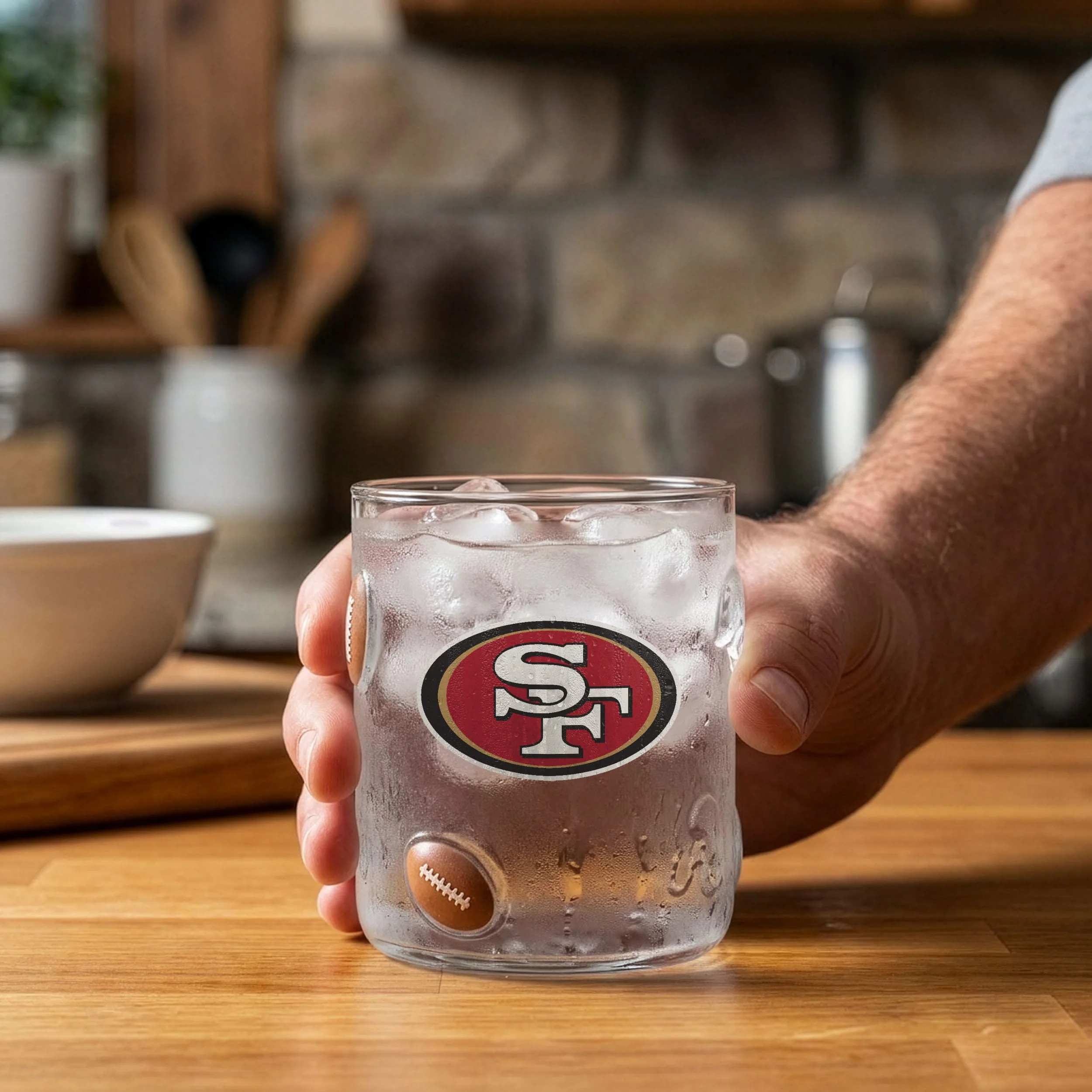 San Francisco 49ers Team Logo 17 oz Glass Cup - Image 3