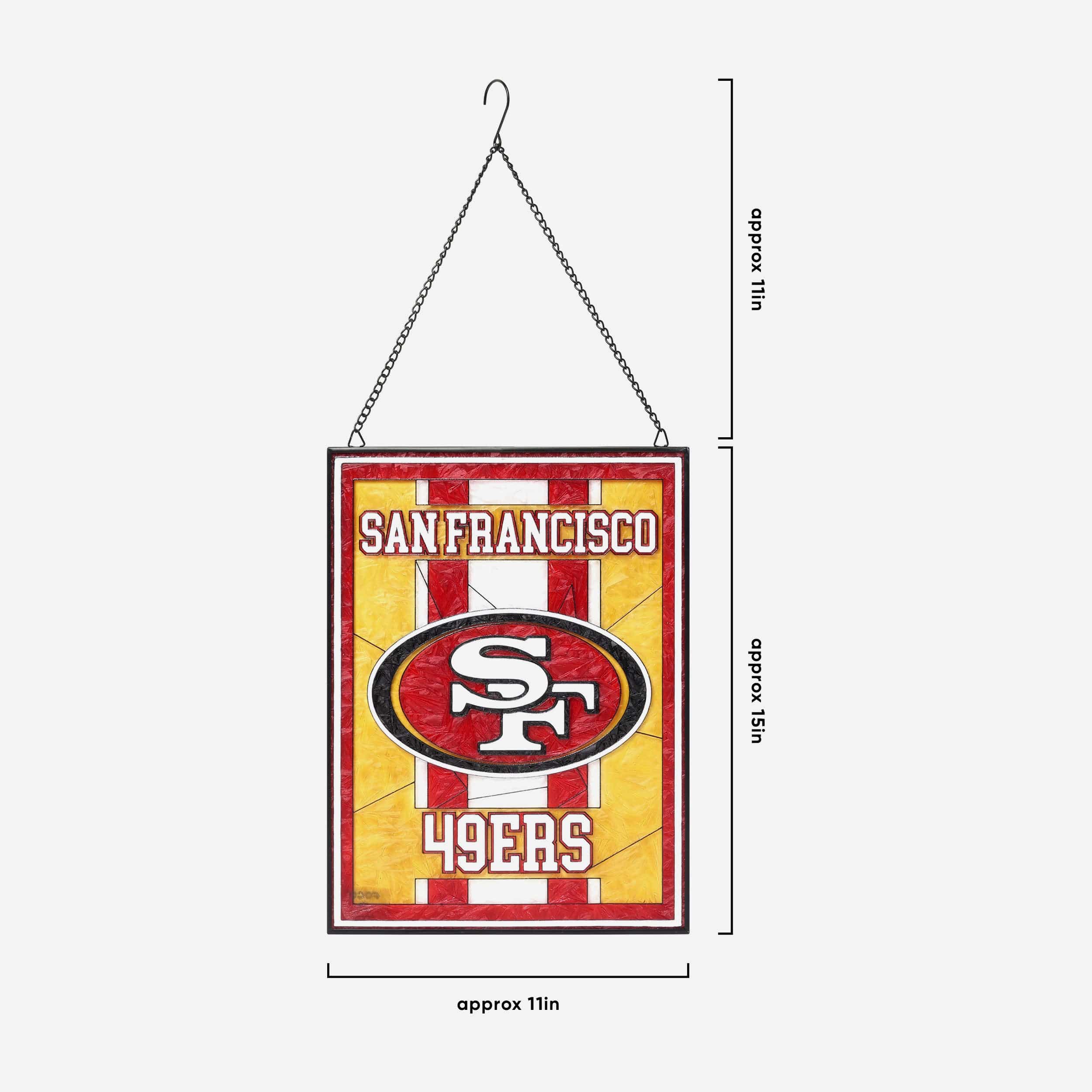 San Francisco 49ers Team Stripe Stain Glass Sign - Image 3