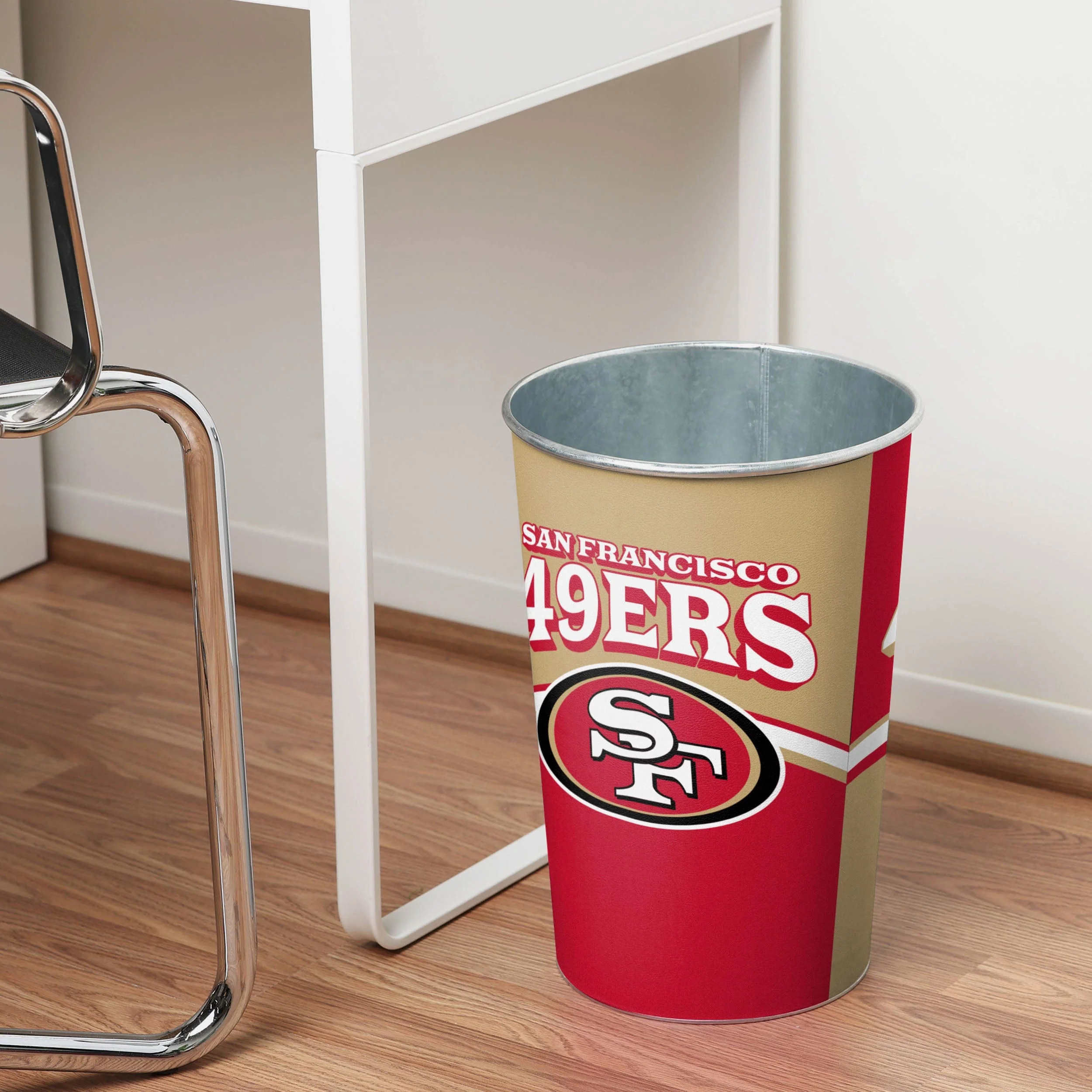 San Francisco 49ers Team Stripe Trash Can - Image 2