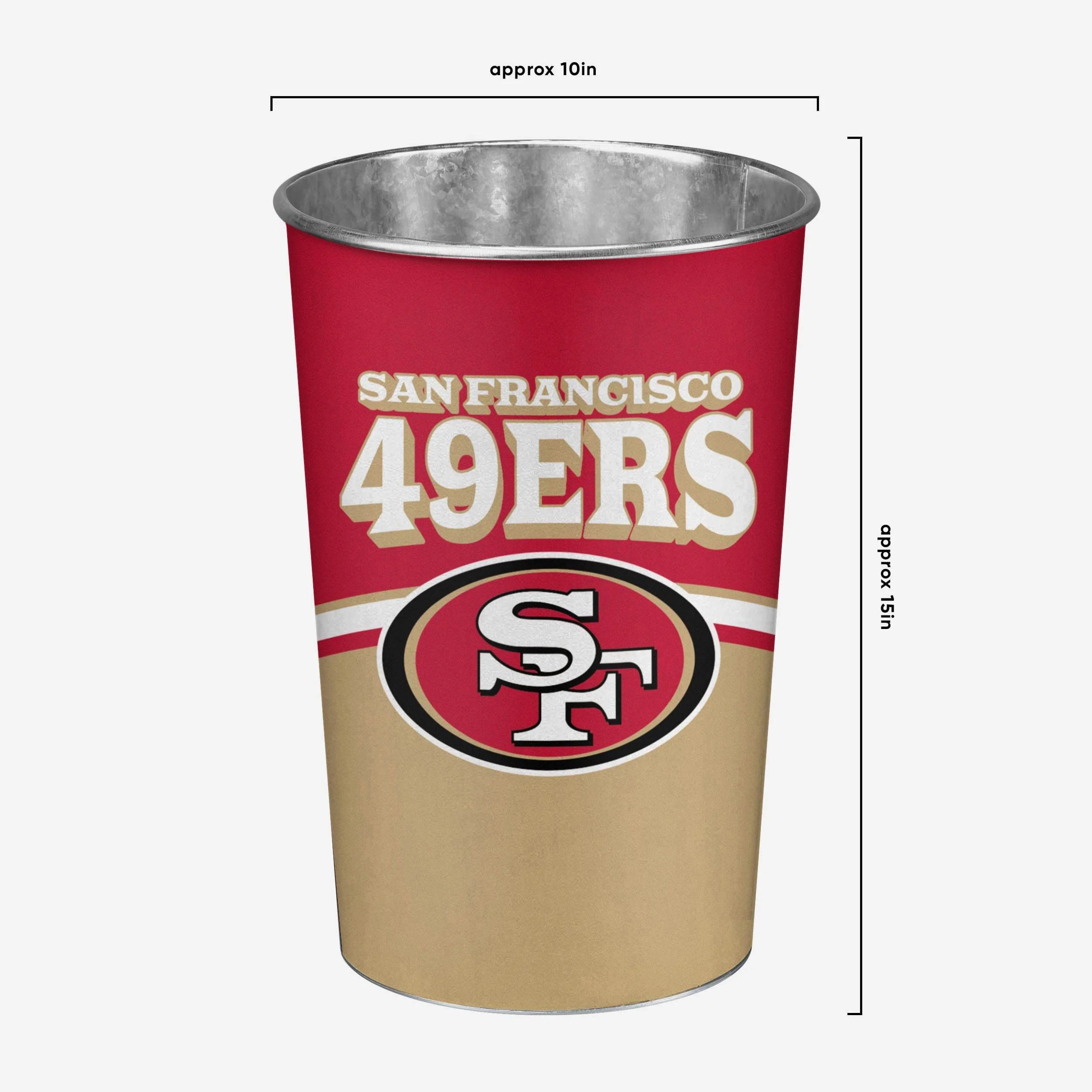 San Francisco 49ers Team Stripe Trash Can - Image 4