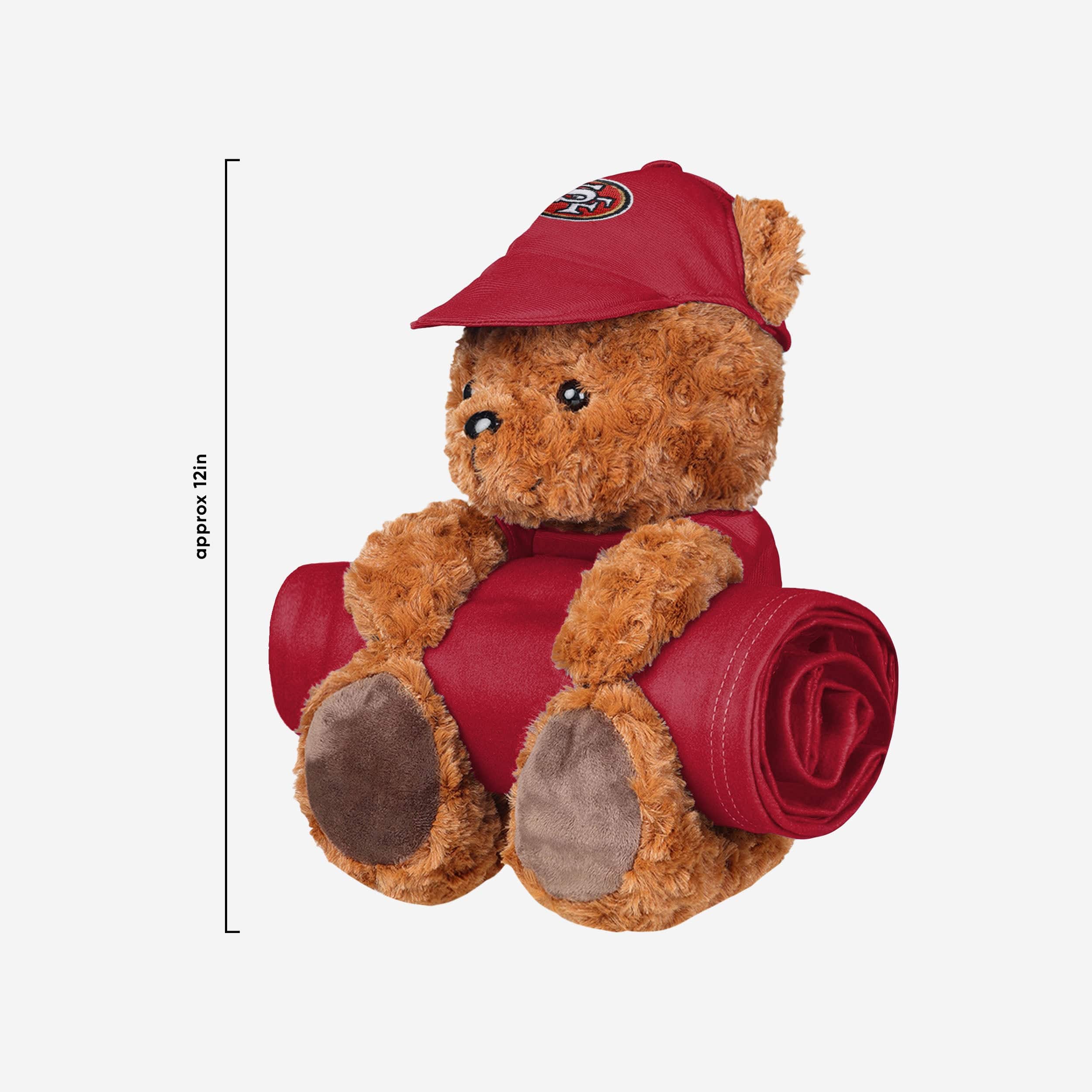 San Francisco 49ers Throw Blanket With Plush Bear - Image 3