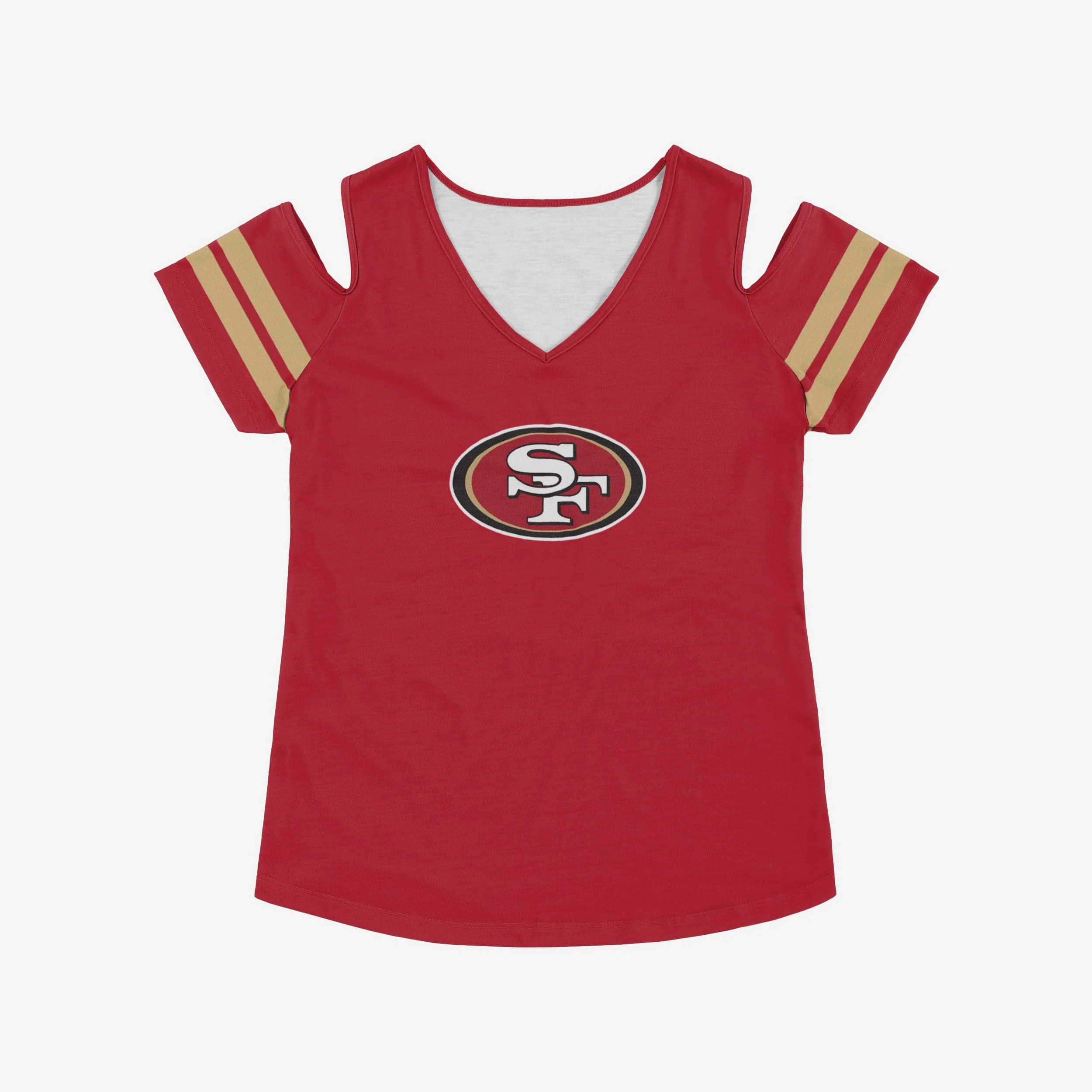 San Francisco 49ers Womens Cold Shoulder T-Shirt - Image 4