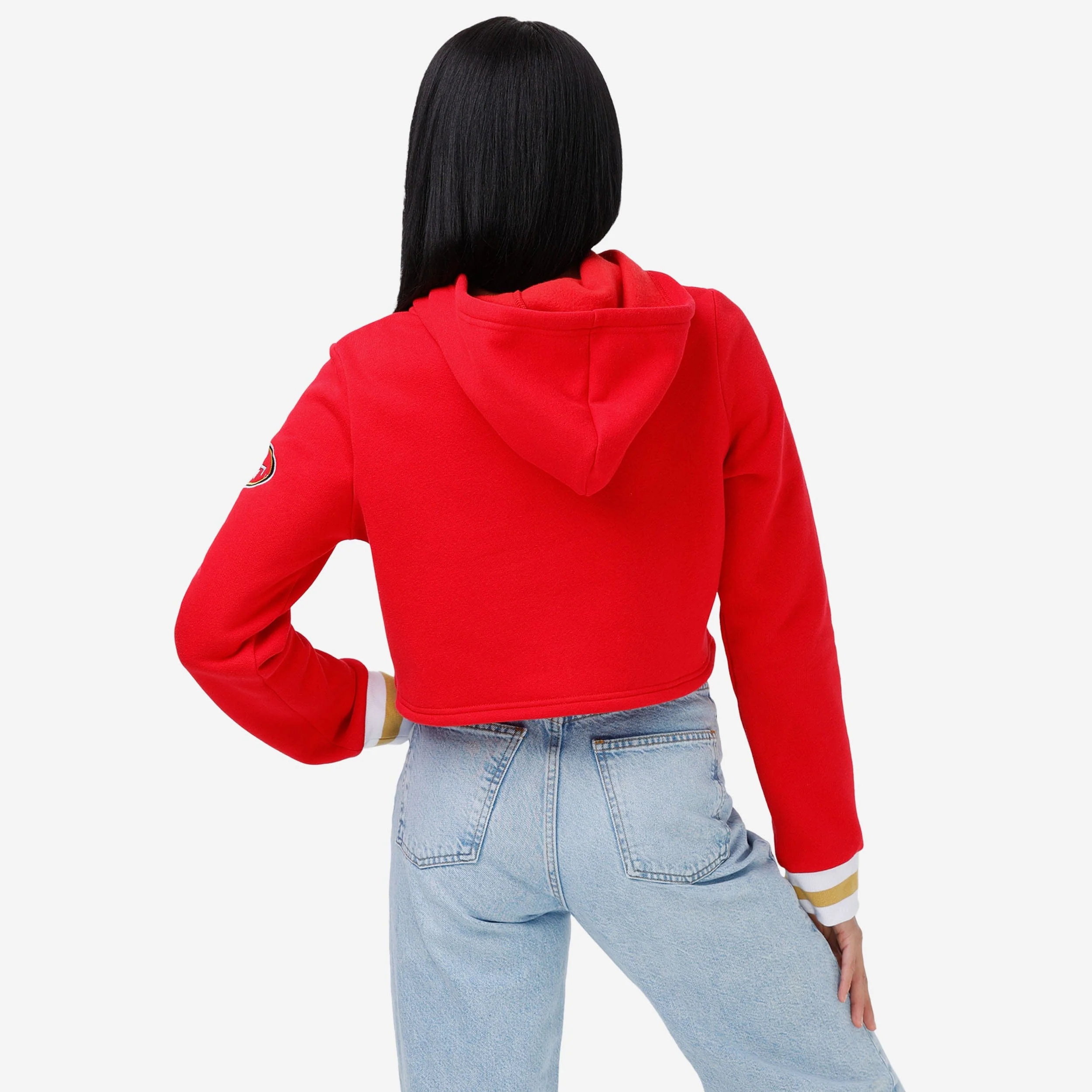 San Francisco 49ers Womens Cropped Chenille Hoodie - Image 2
