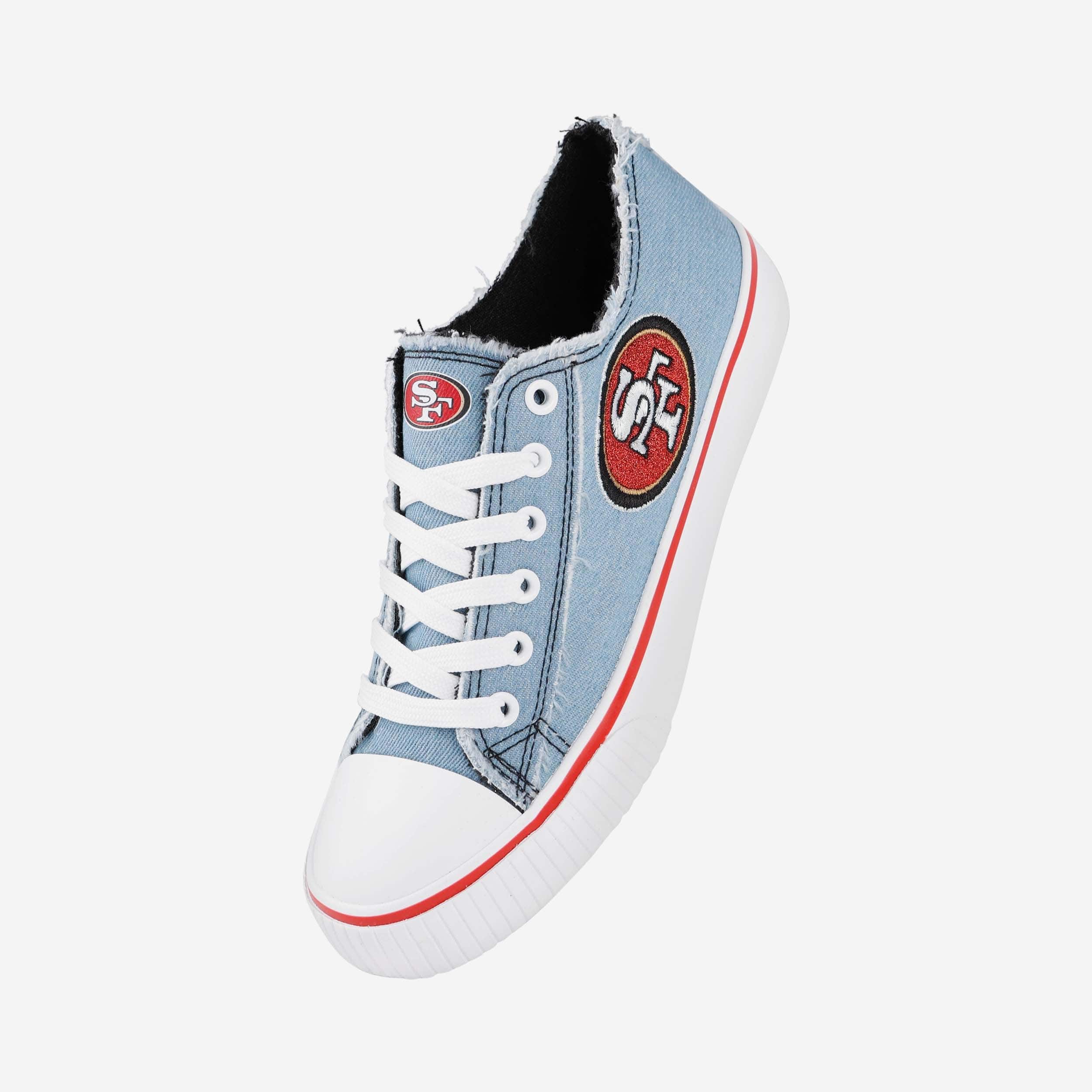 San Francisco 49ers Womens Denim Low Top Canvas Shoe - Image 2
