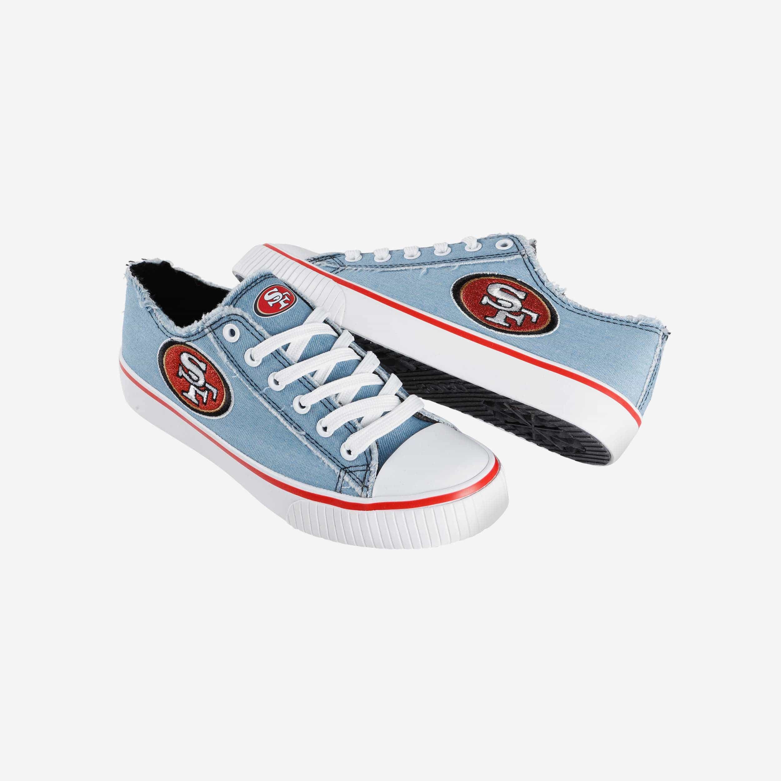 San Francisco 49ers Womens Denim Low Top Canvas Shoe - Image 4