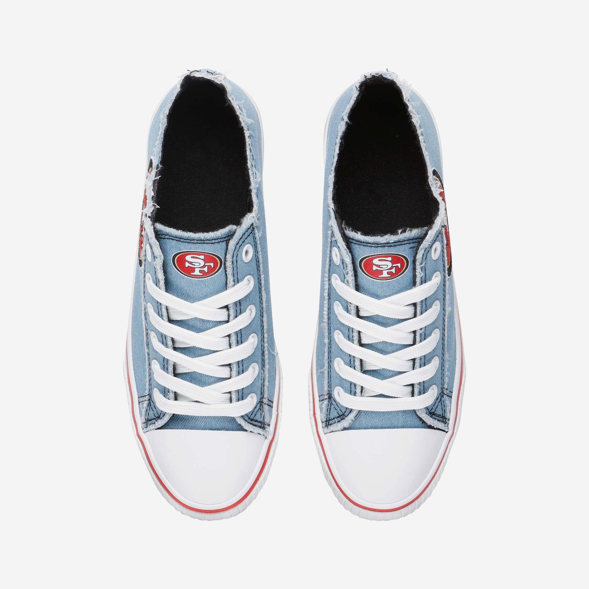 San Francisco 49ers Womens Denim Low Top Canvas Shoe - Image 5