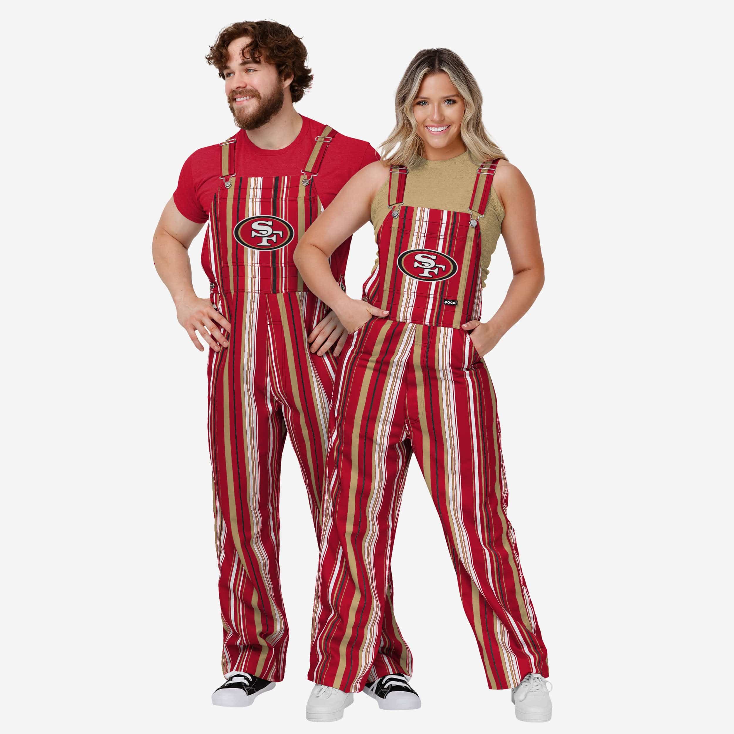San Francisco 49ers Womens Hyper Stripe Bib Overalls - Image 3