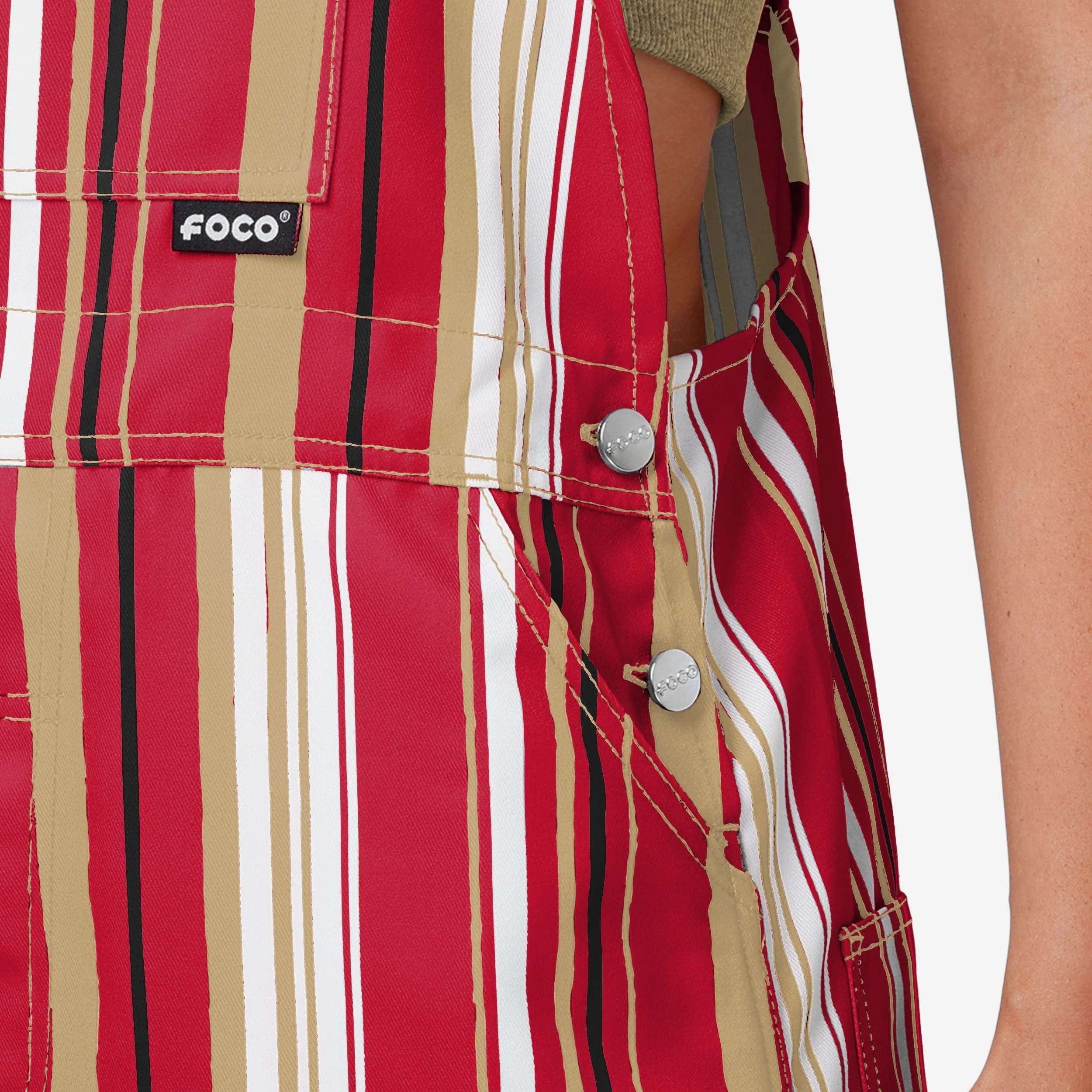 San Francisco 49ers Womens Hyper Stripe Bib Overalls - Image 5