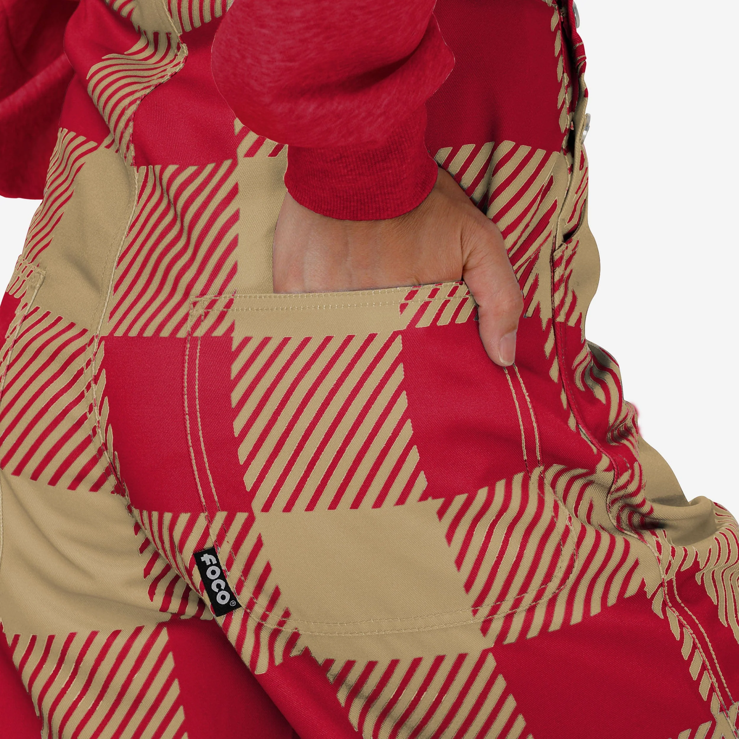 San Francisco 49ers Womens Plaid Bib Overalls - Image 6
