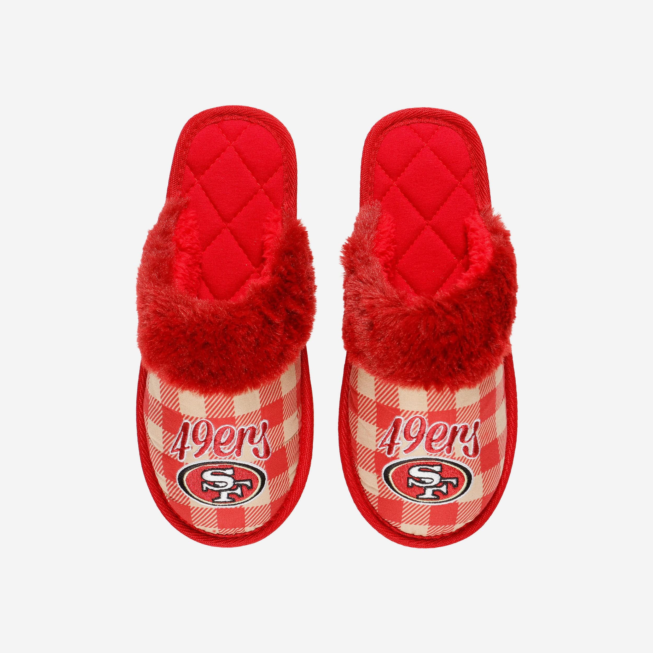 San Francisco 49ers Womens Plaid Sherpa Mule Slipper - Image 2