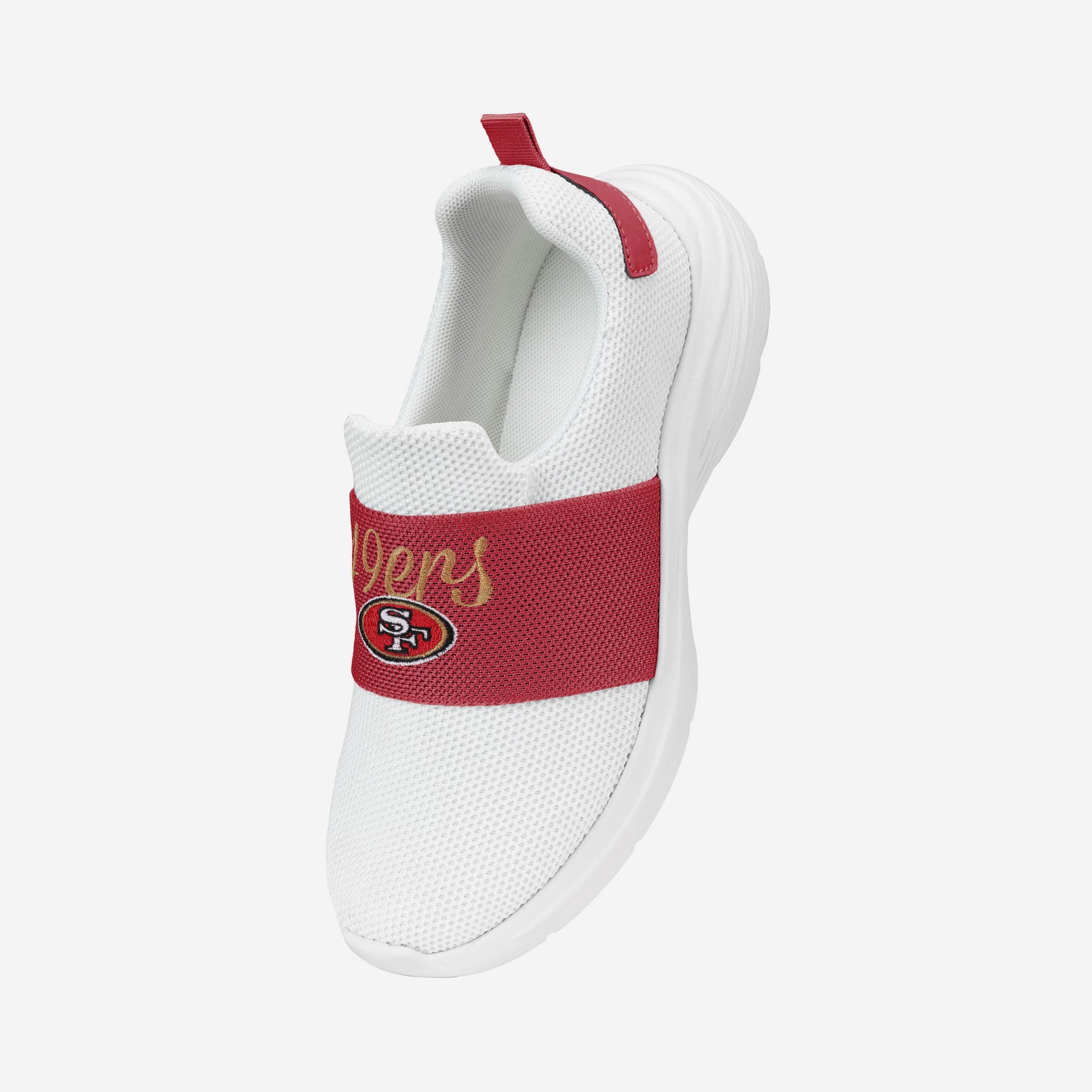 San Francisco 49ers Womens Script Wordmark White Slip On Sneakers - Image 2