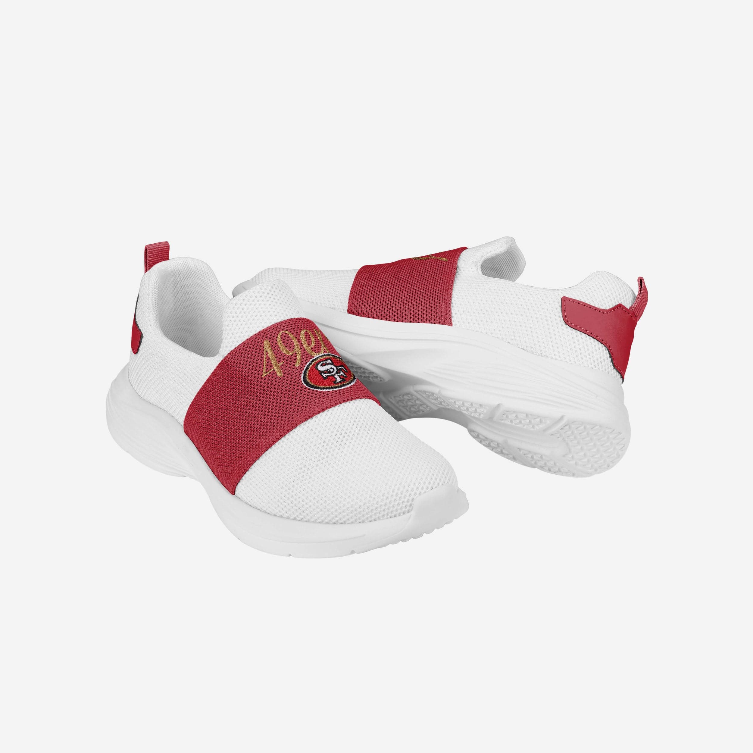 San Francisco 49ers Womens Script Wordmark White Slip On Sneakers - Image 5